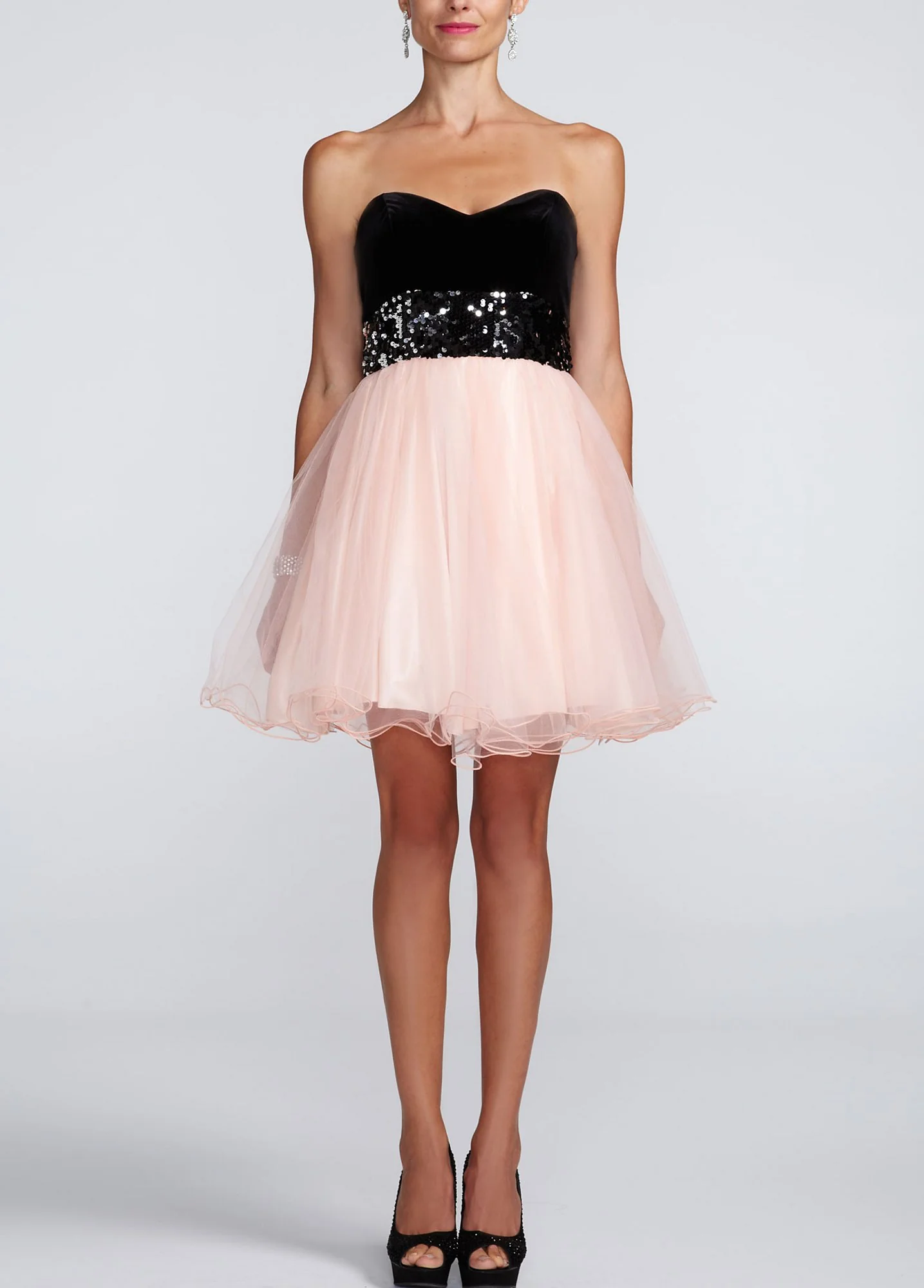 Strapless Velvet Bodice and Tulle Skirt Dress