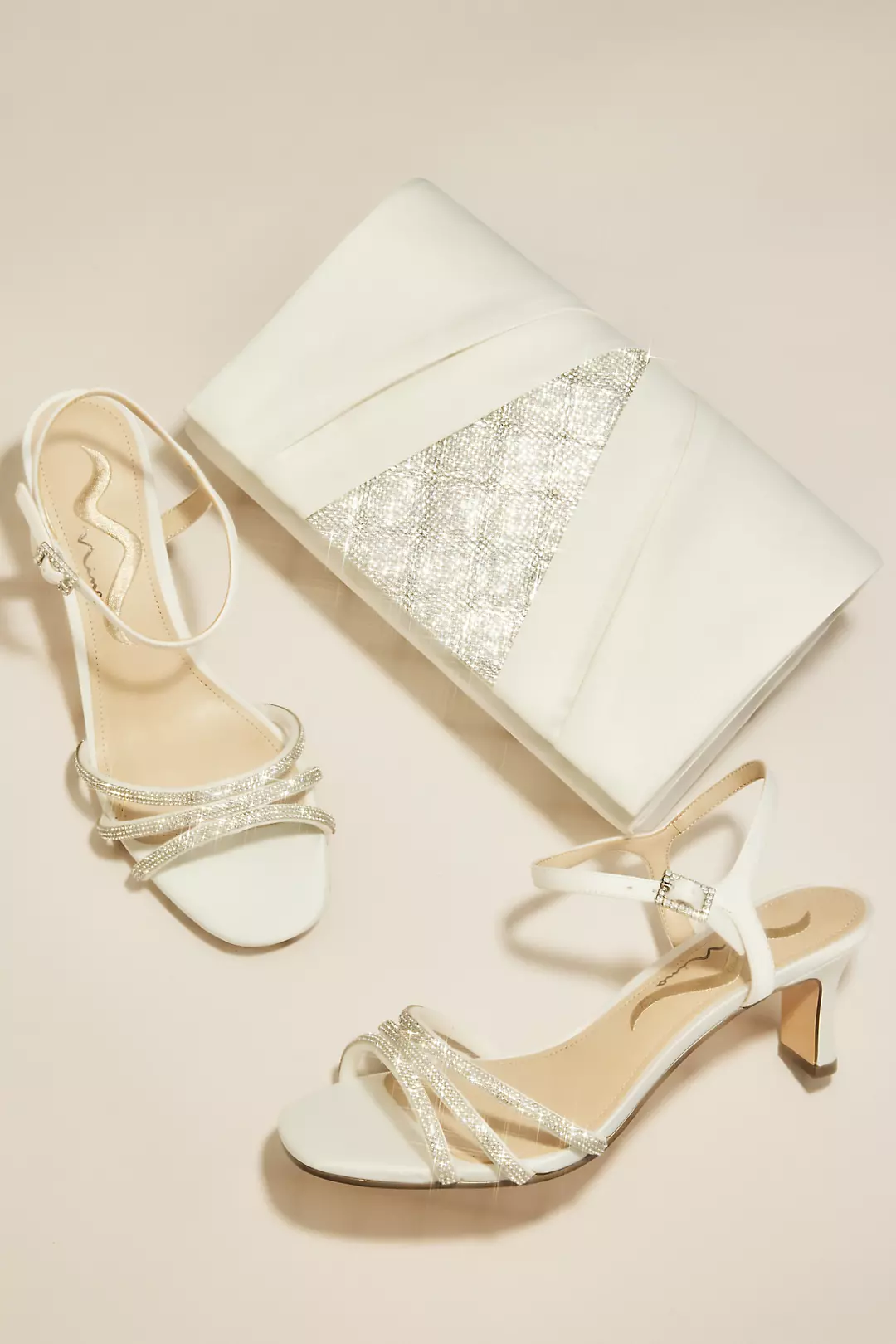 Strappy Crystal Low Heels - Image 7
