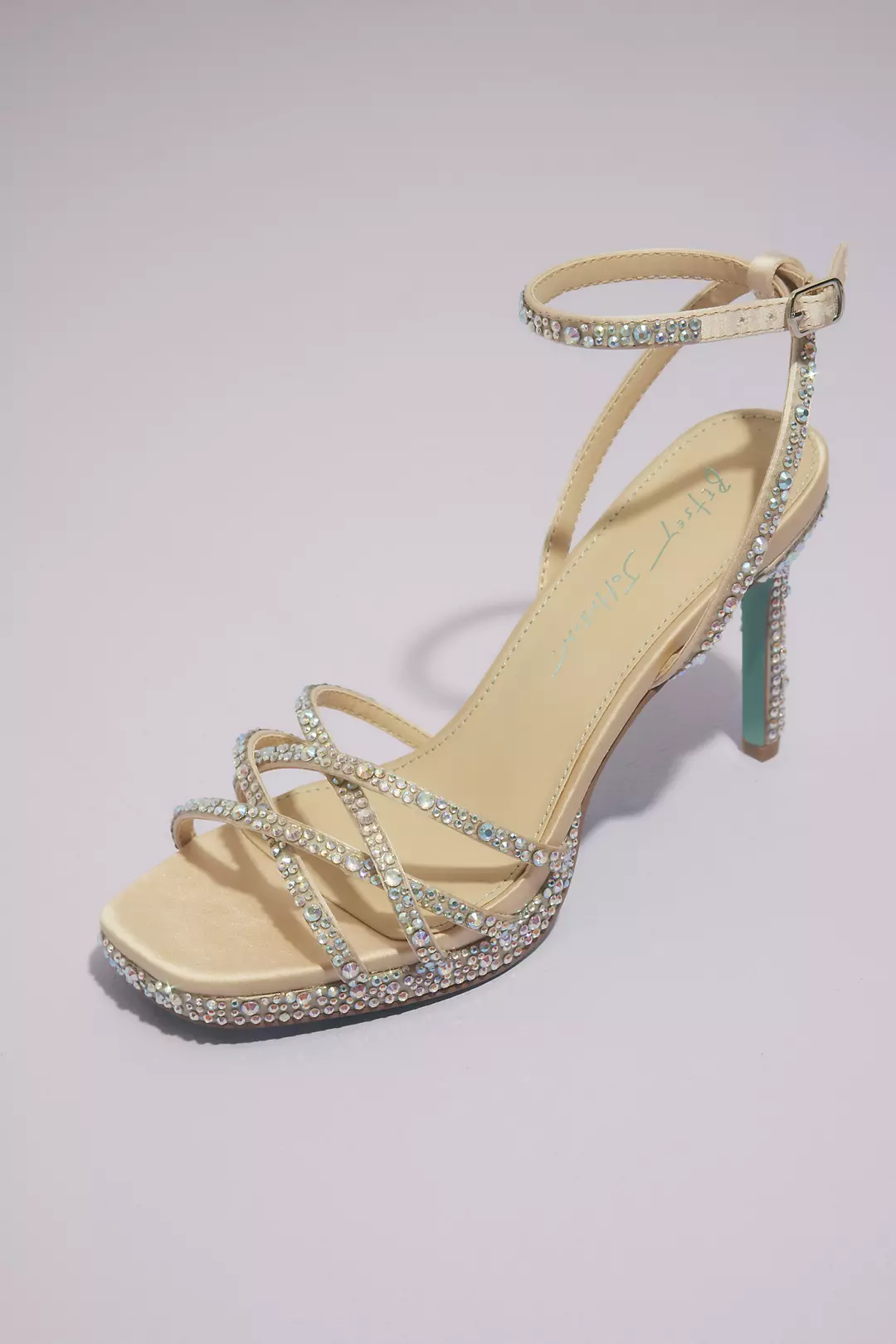 Strappy Crystal Micro-Platform Stiletto Heels - Image 2