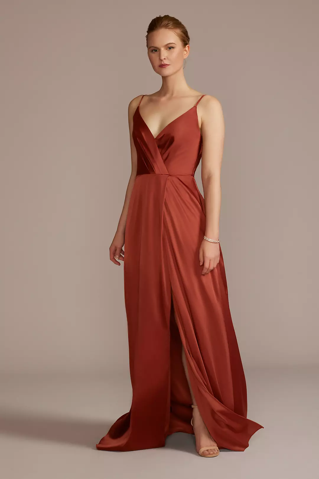 Stretch Charmeuse Cowl Back Dress - Image 52