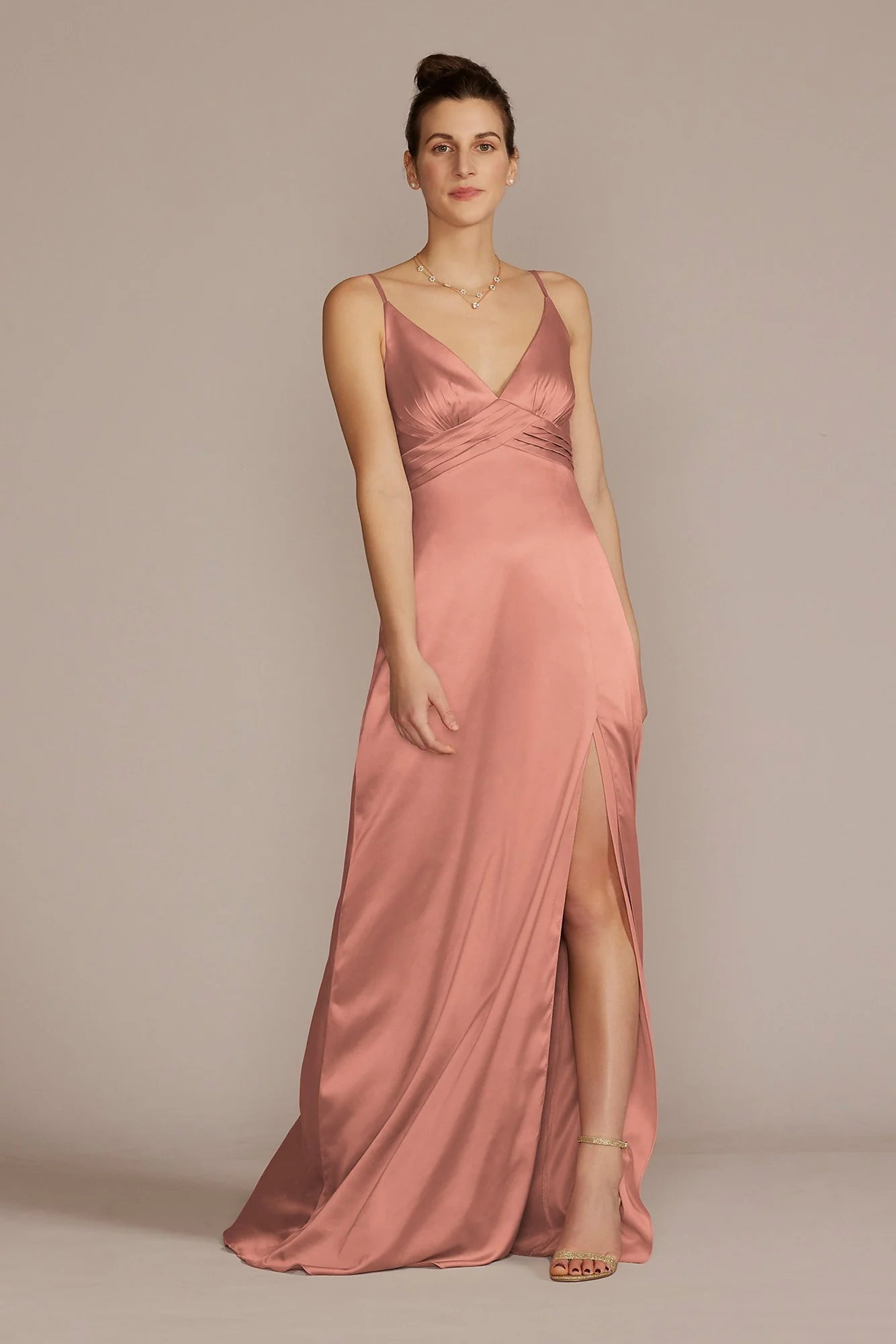 Stretch Charmeuse Empire Waist Dress - Image 16