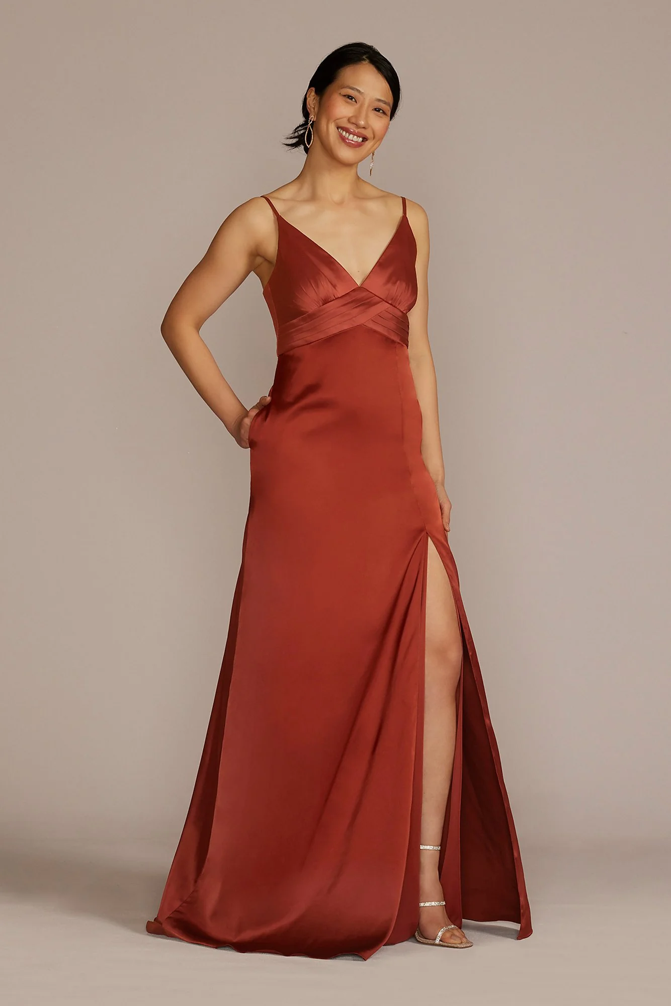 Stretch Charmeuse Empire Waist Dress - Image 17