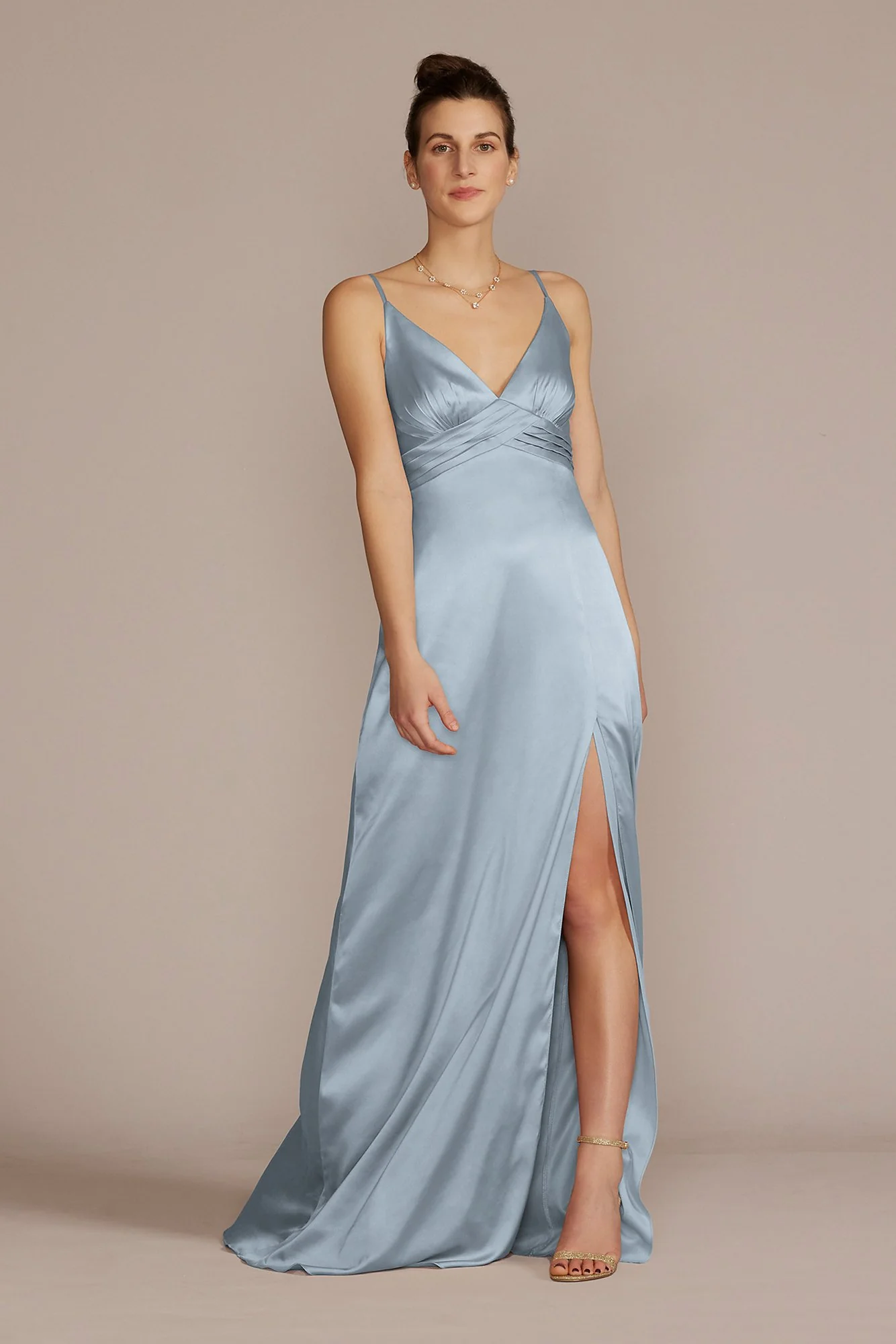 Stretch Charmeuse Empire Waist Dress - Image 2