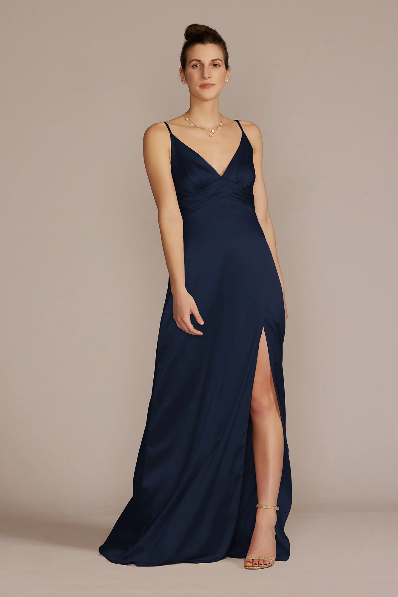 Stretch Charmeuse Empire Waist Dress - Image 24