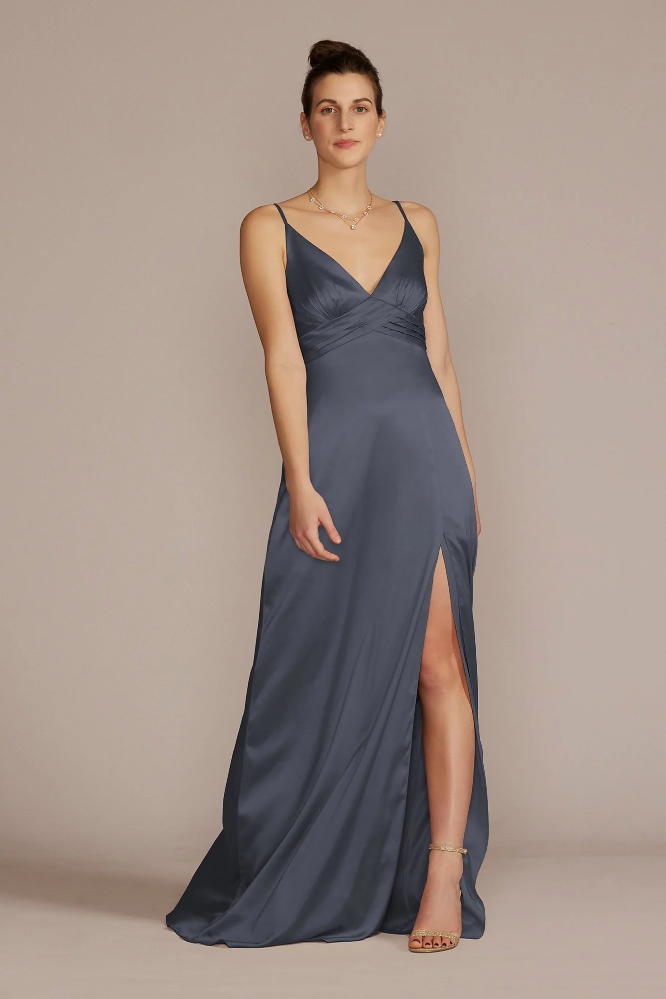 Stretch Charmeuse Empire Waist Dress - Image 25