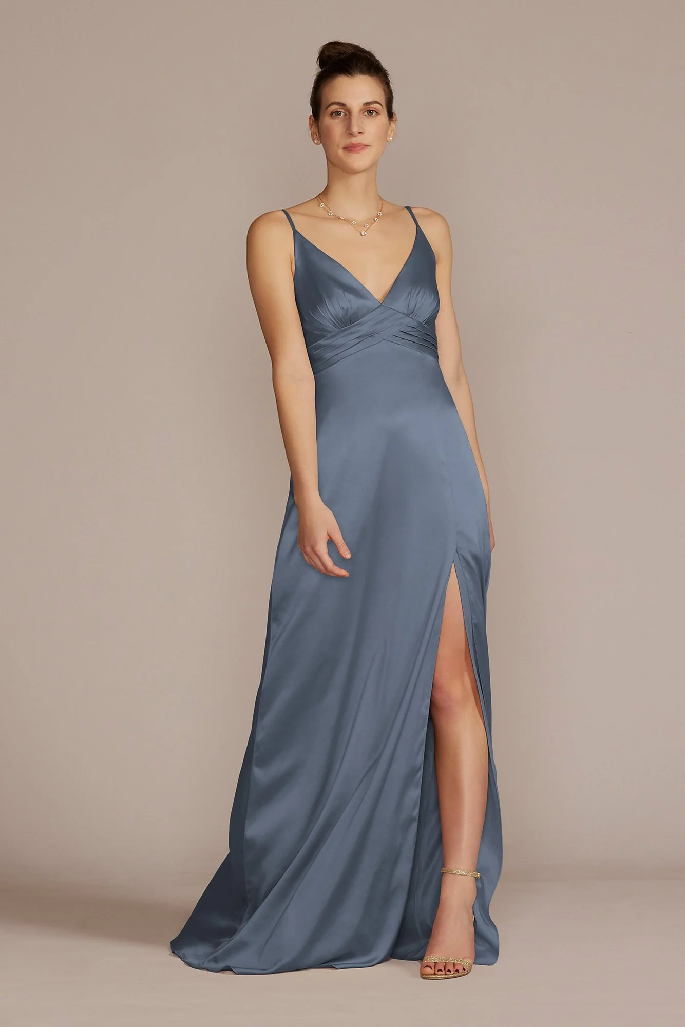 Stretch Charmeuse Empire Waist Dress - Image 30