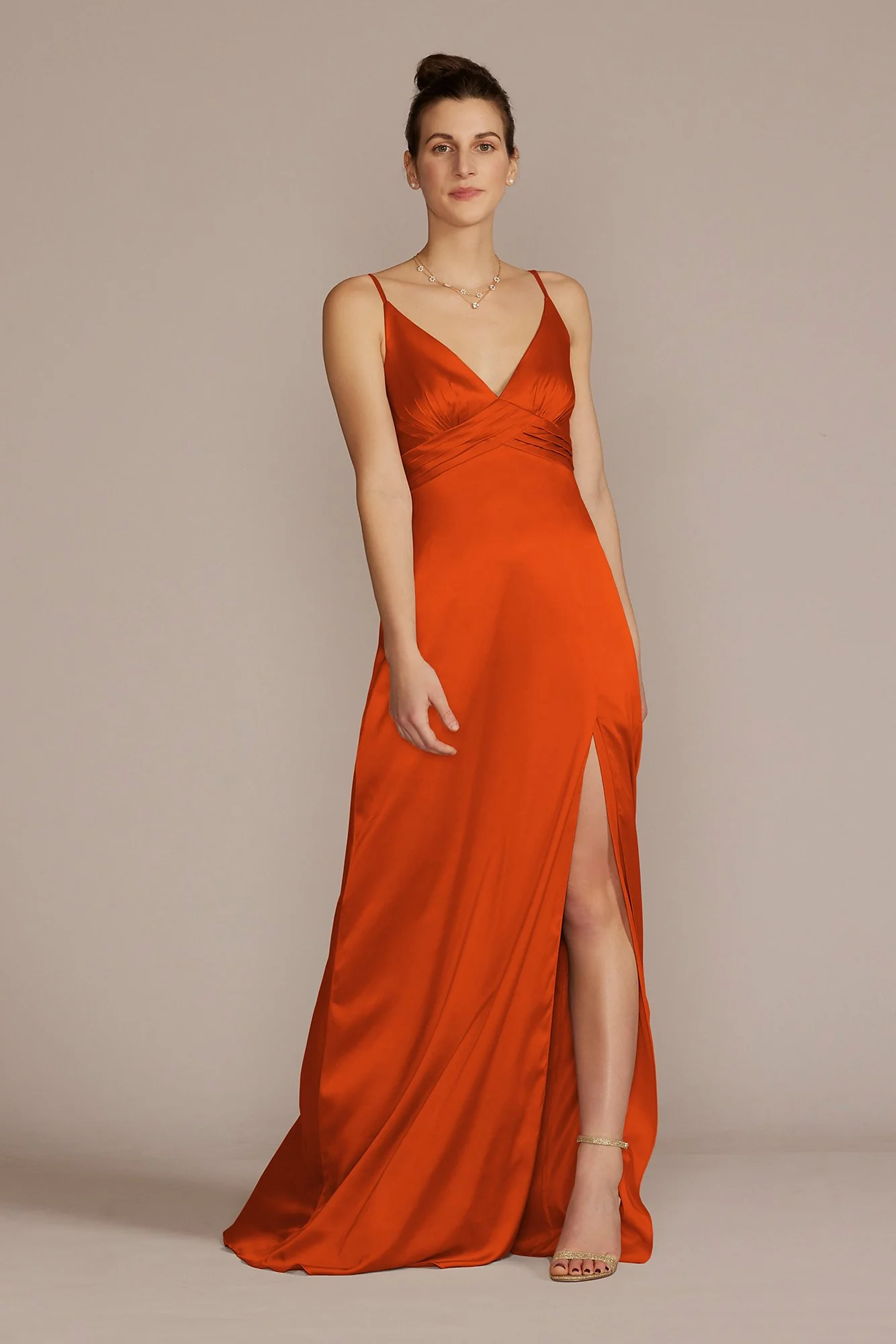 Stretch Charmeuse Empire Waist Dress - Image 31