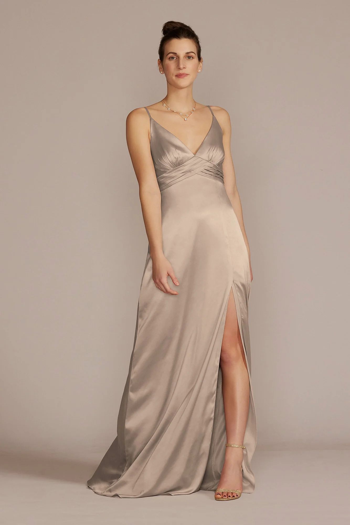 Stretch Charmeuse Empire Waist Dress - Image 40