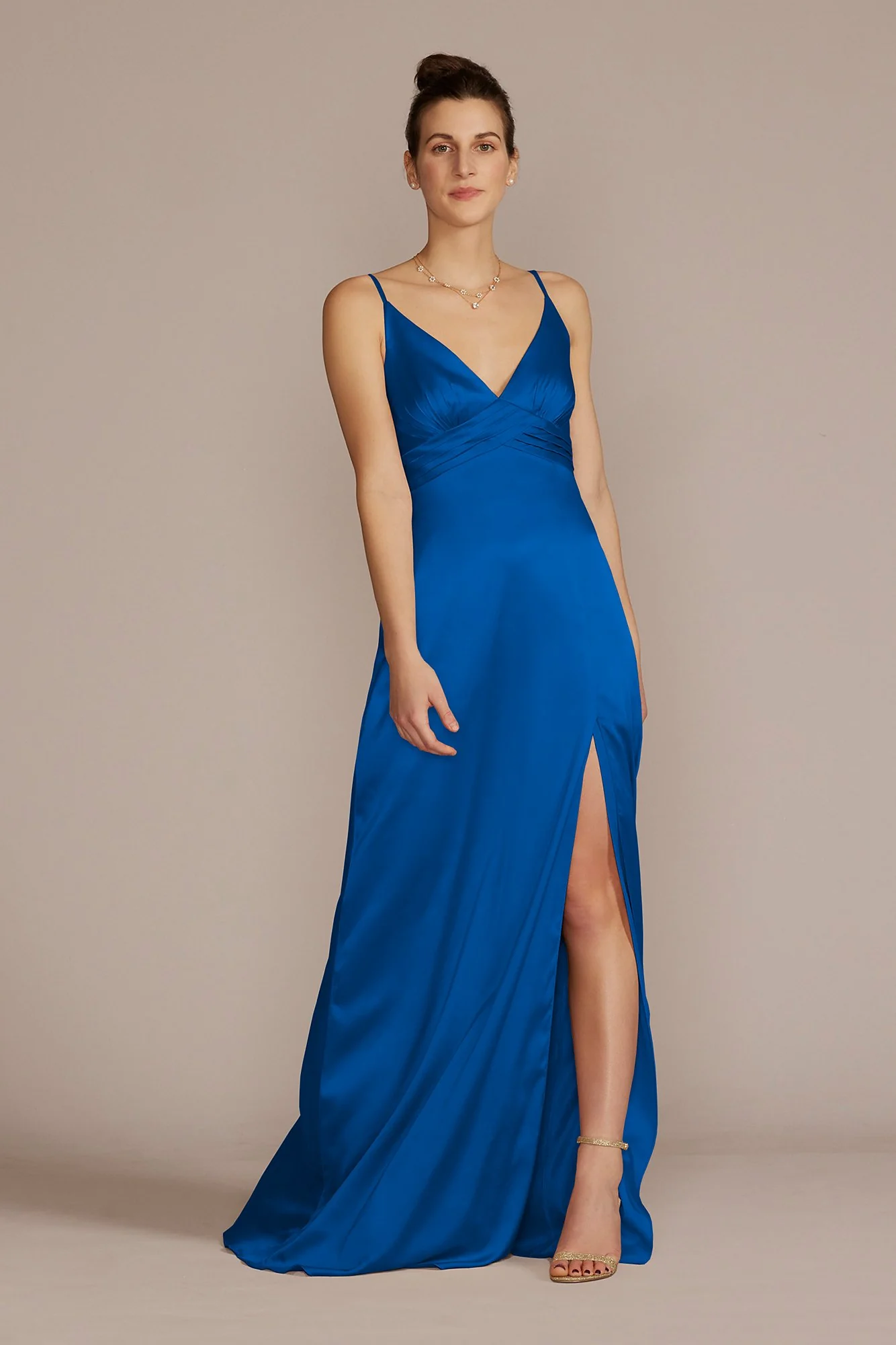 Stretch Charmeuse Empire Waist Dress - Image 44