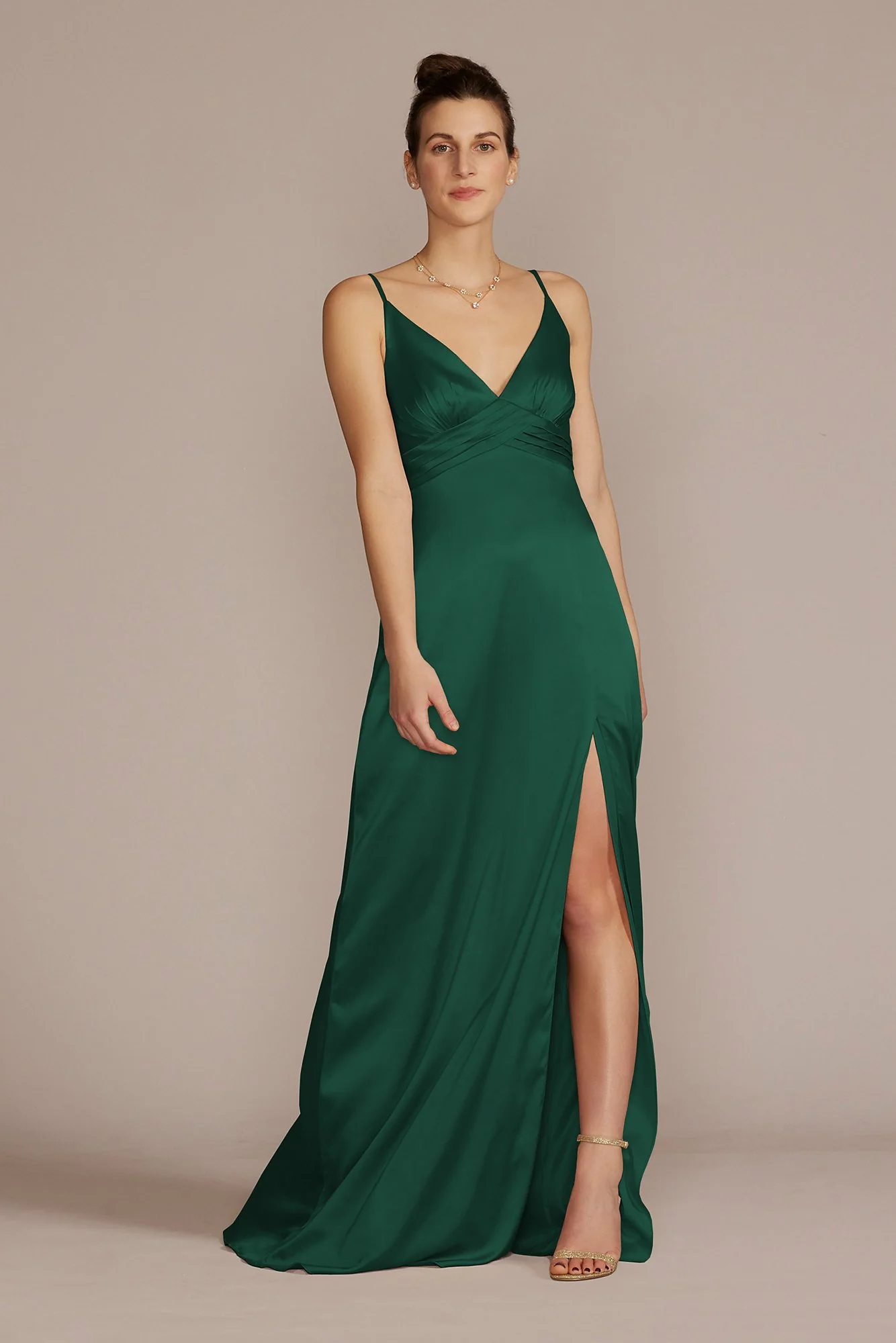 Stretch Charmeuse Empire Waist Dress - Image 47