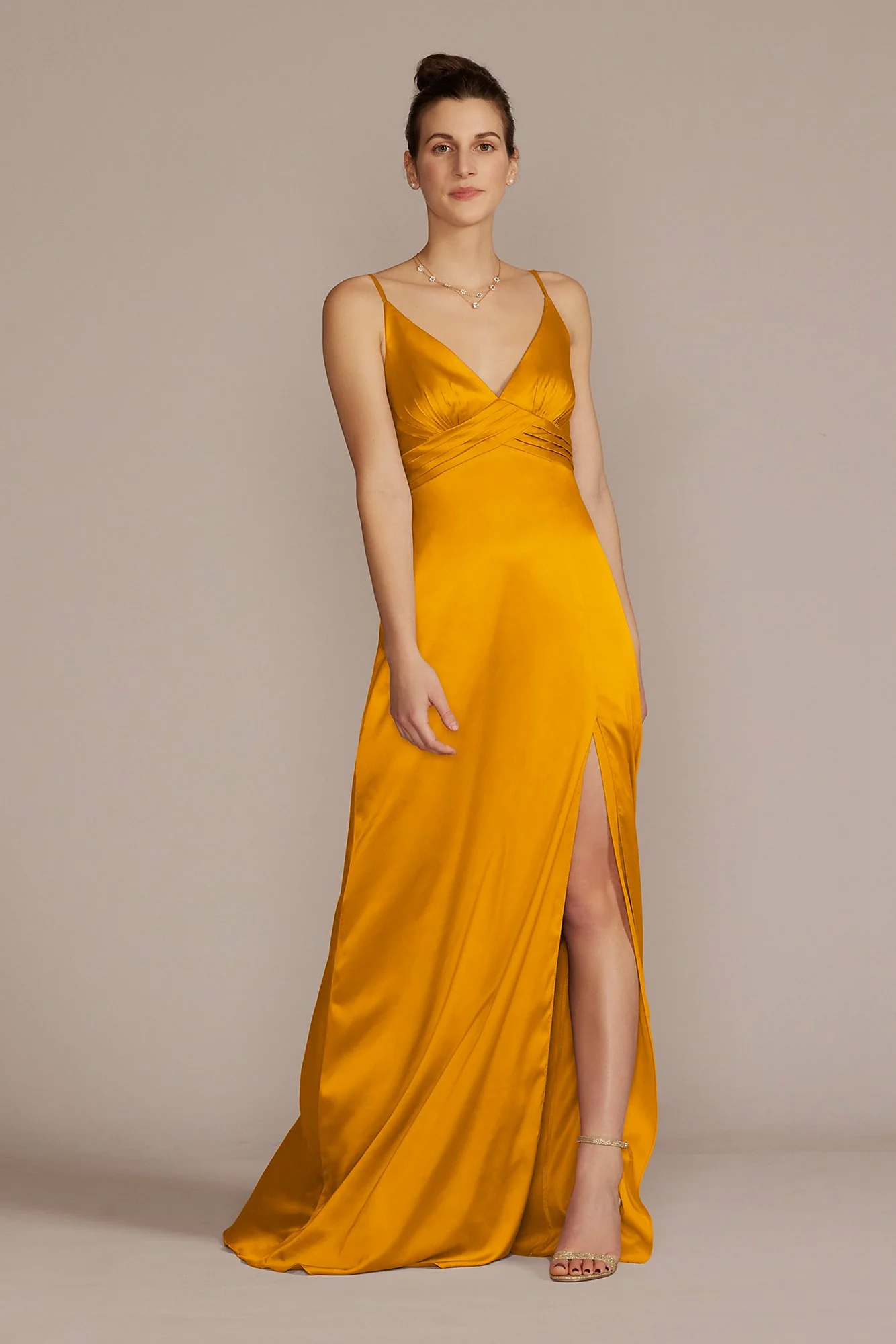 Stretch Charmeuse Empire Waist Dress - Image 48