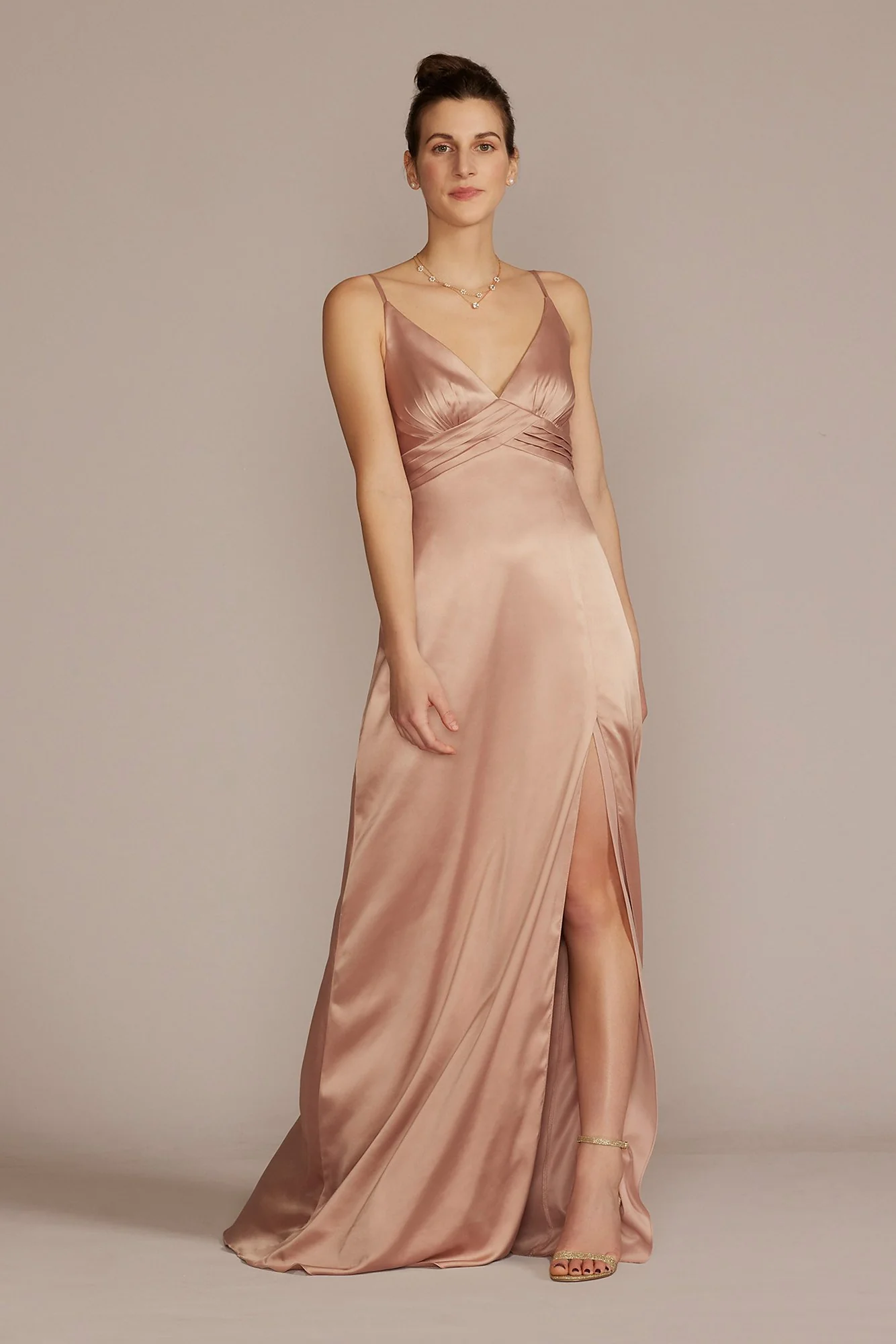 Stretch Charmeuse Empire Waist Dress - Image 51