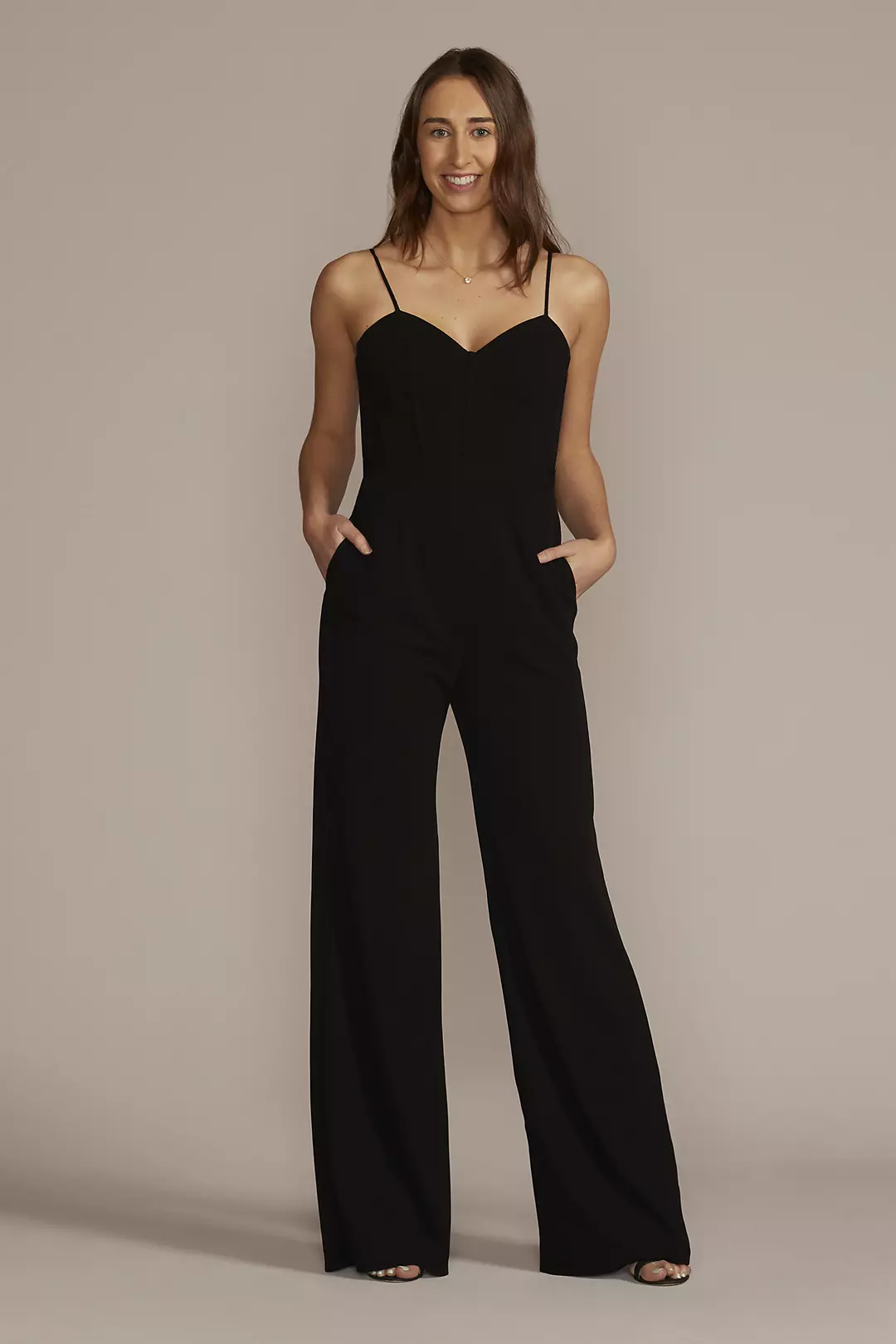 Stretch Crepe Corset Straight Leg Jumpsuit - Image 2