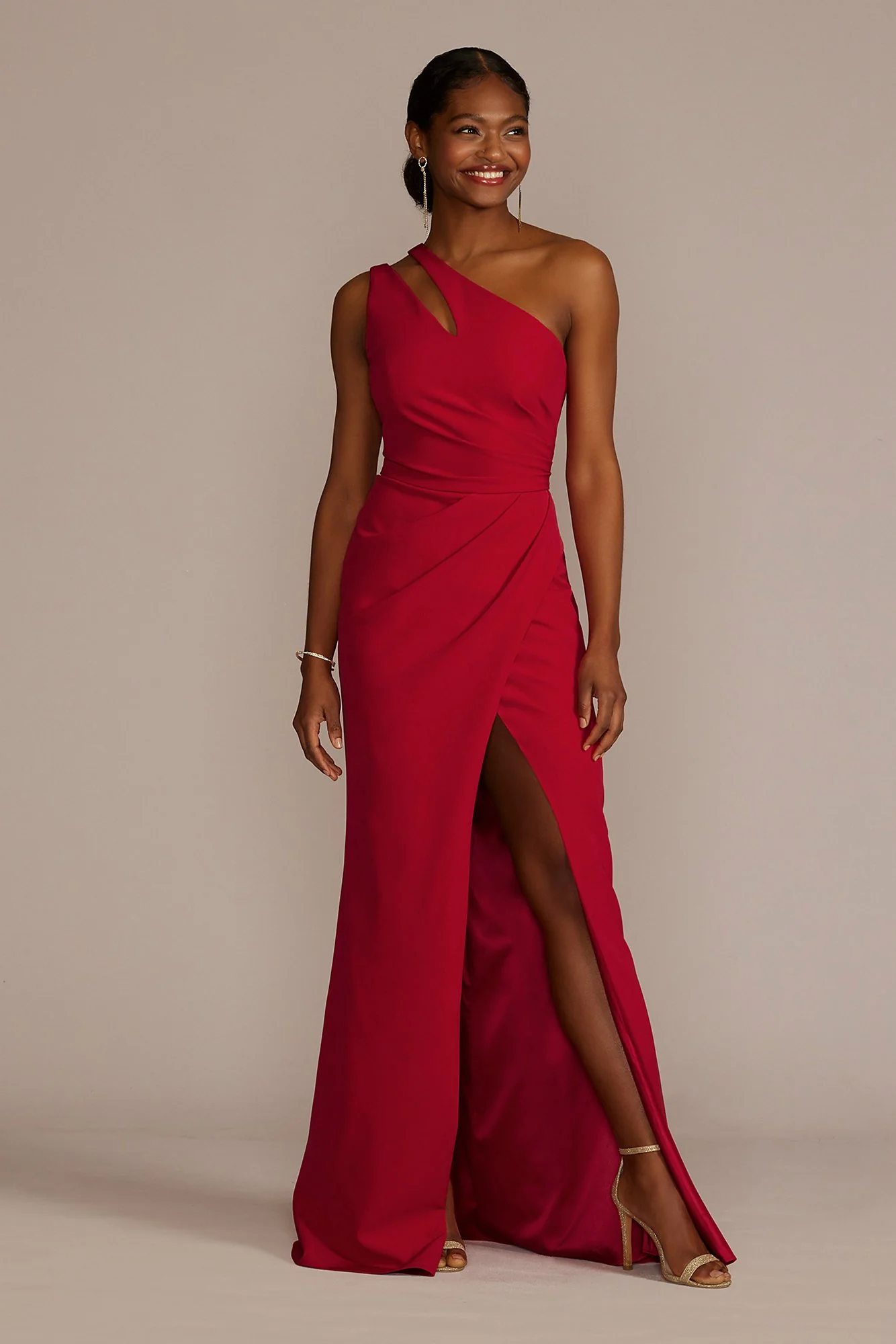 Stretch Crepe One-Shoulder Dress - Image 16