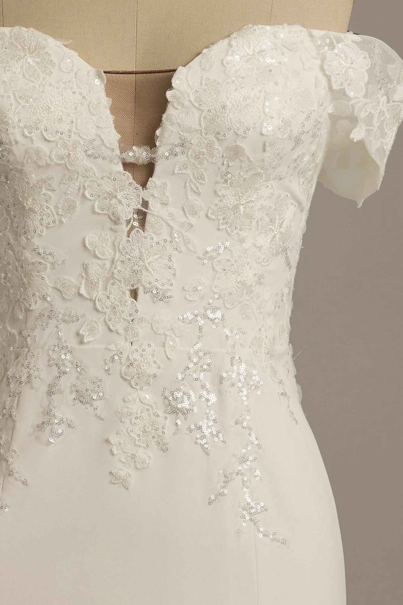 Stretch Crepe Plunge Mermaid Wedding Dress - Image 8