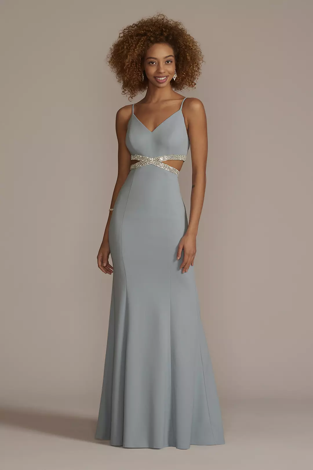 Stretch Crepe Sheath Dress with Beaded X Waist - Image 13