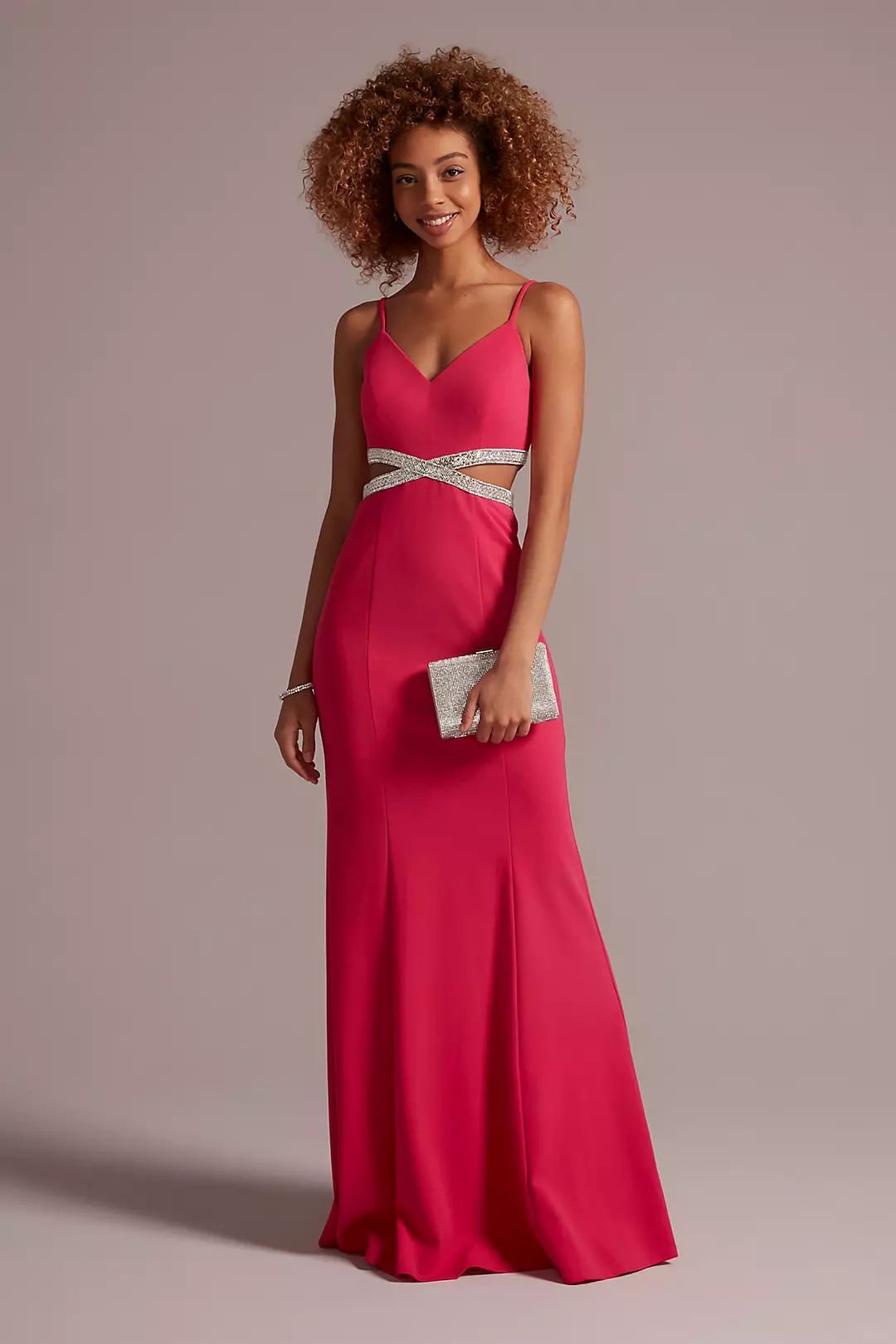 Stretch Crepe Sheath Dress with Beaded X Waist - Image 9