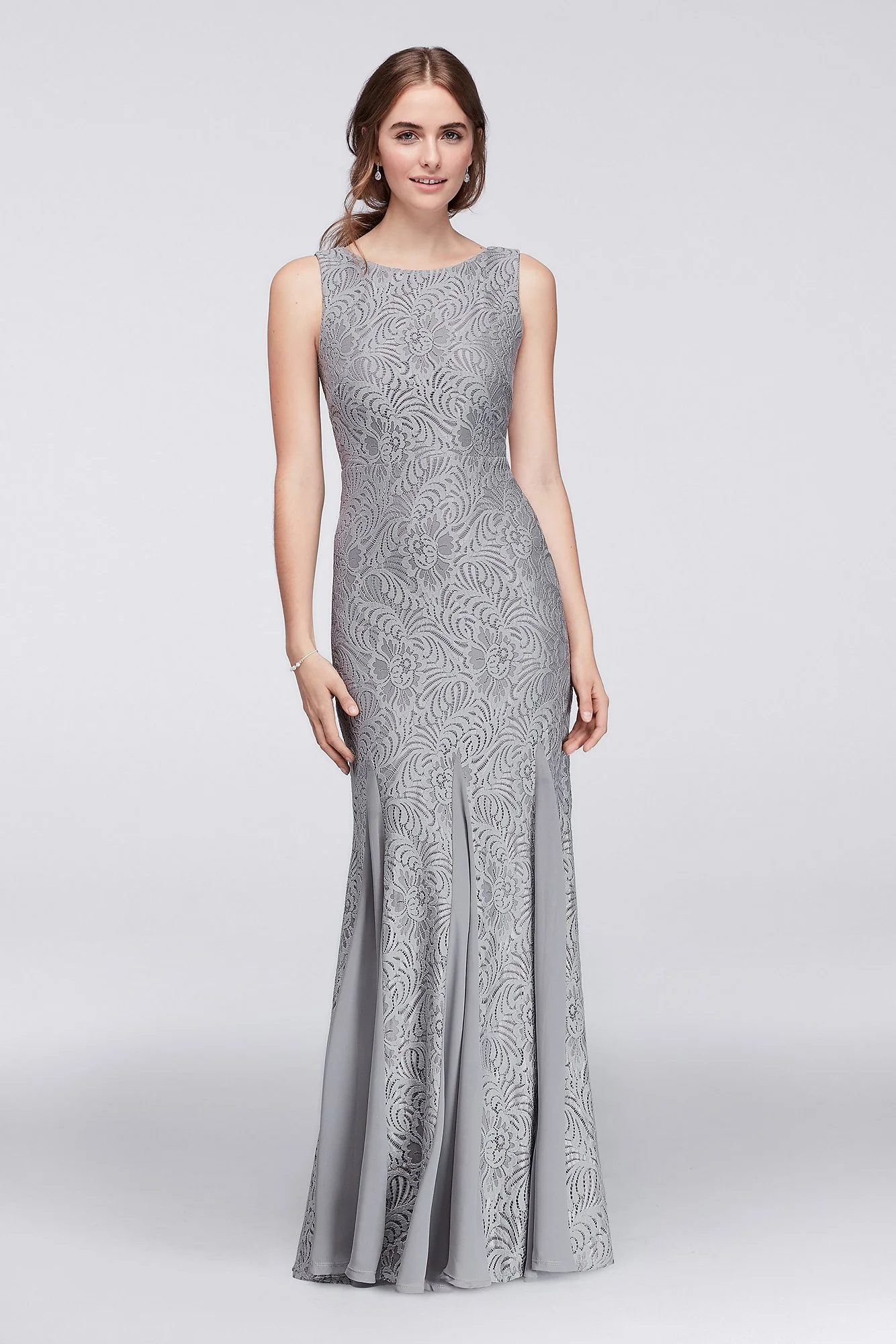 Stretch Lace Bridesmaid Dress with Godet Skirt - Image 5