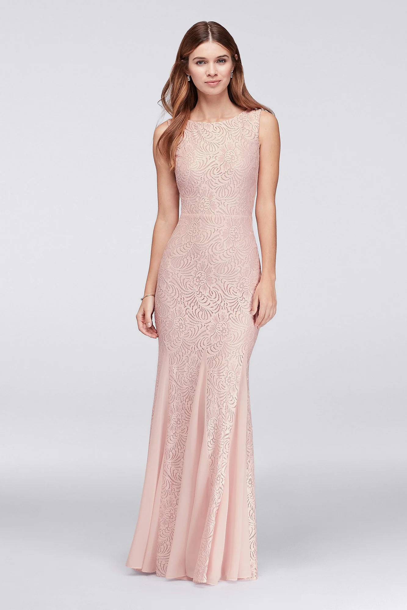 Stretch Lace Bridesmaid Dress with Godet Skirt - Image 6