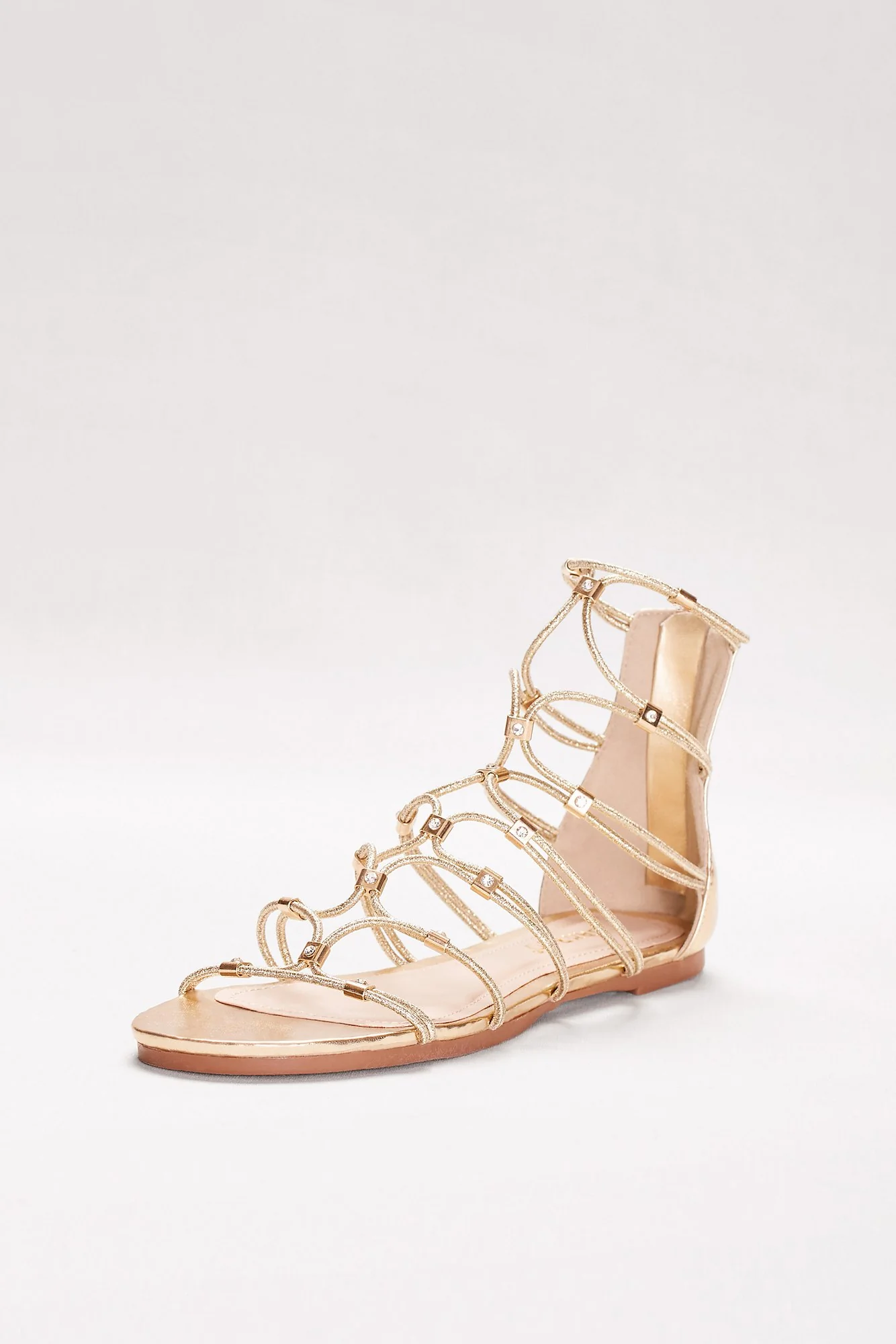 Stretch Metallic Gladiator Sandals - Image 2