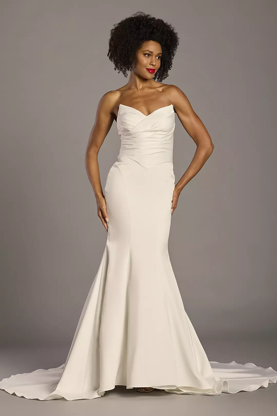 Stretch Satin Basque Waist Mermaid Wedding Dress