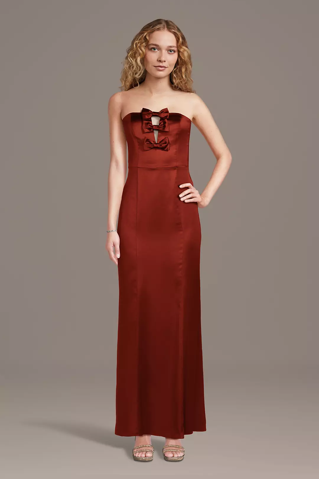 Stretch Satin Bow-Front Sheath Dress - Image 7
