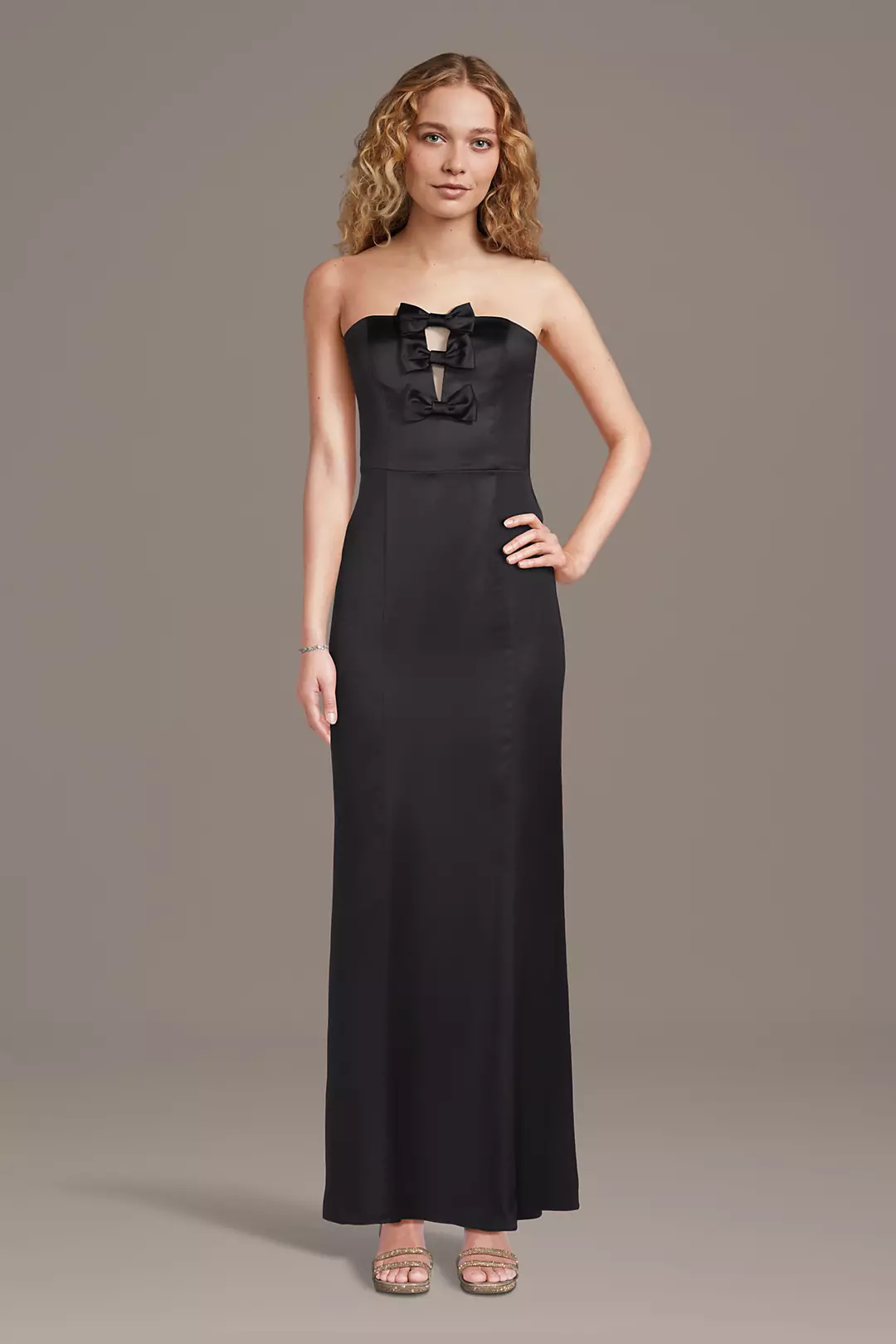 Stretch Satin Bow-Front Sheath Dress - Image 9