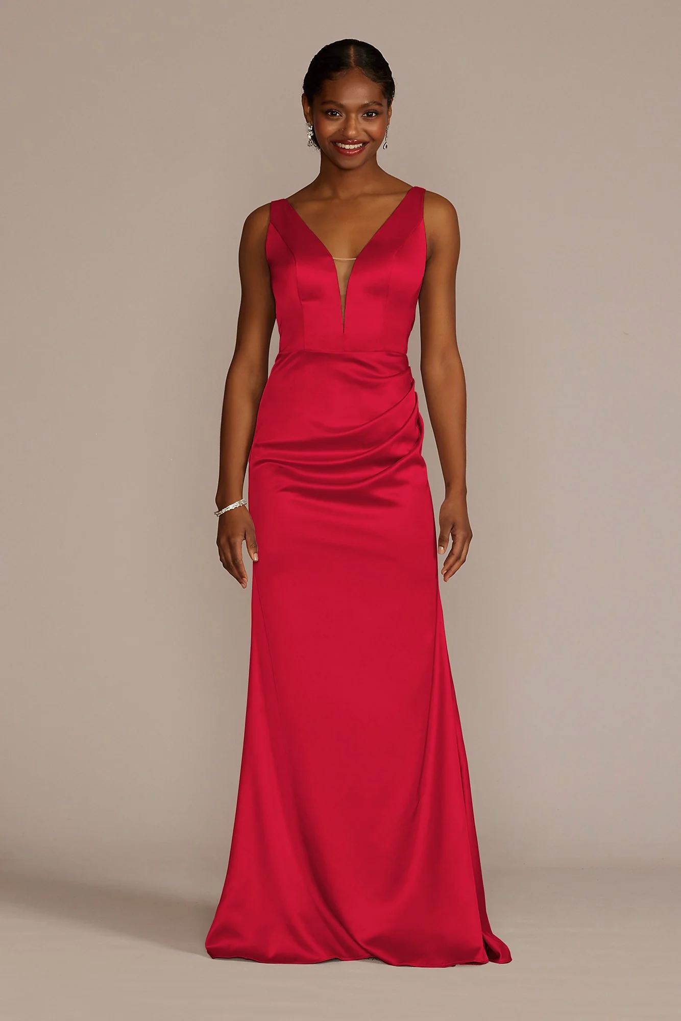 Stretch Satin Cowl Back Dress - Image 33
