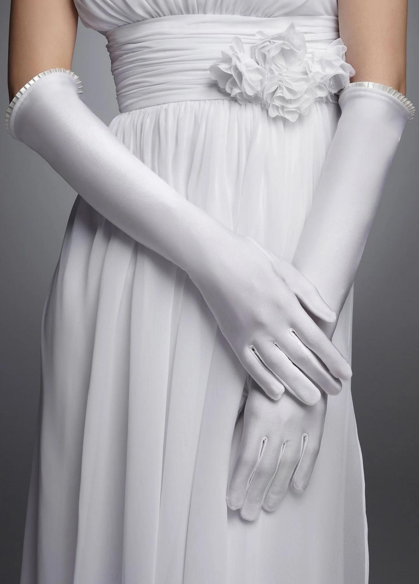 Stretch Satin Mini Pleat Glove