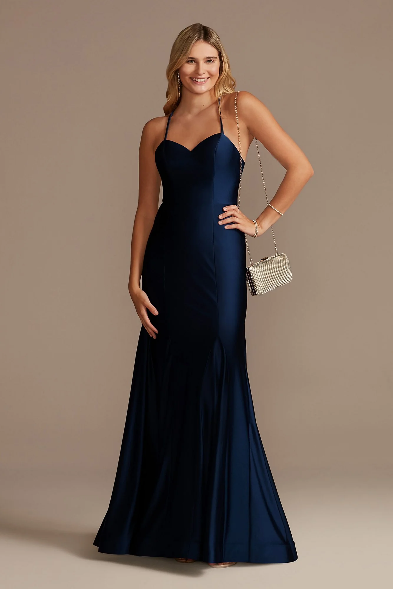 Stretch Satin Sweetheart Trumpet Gown