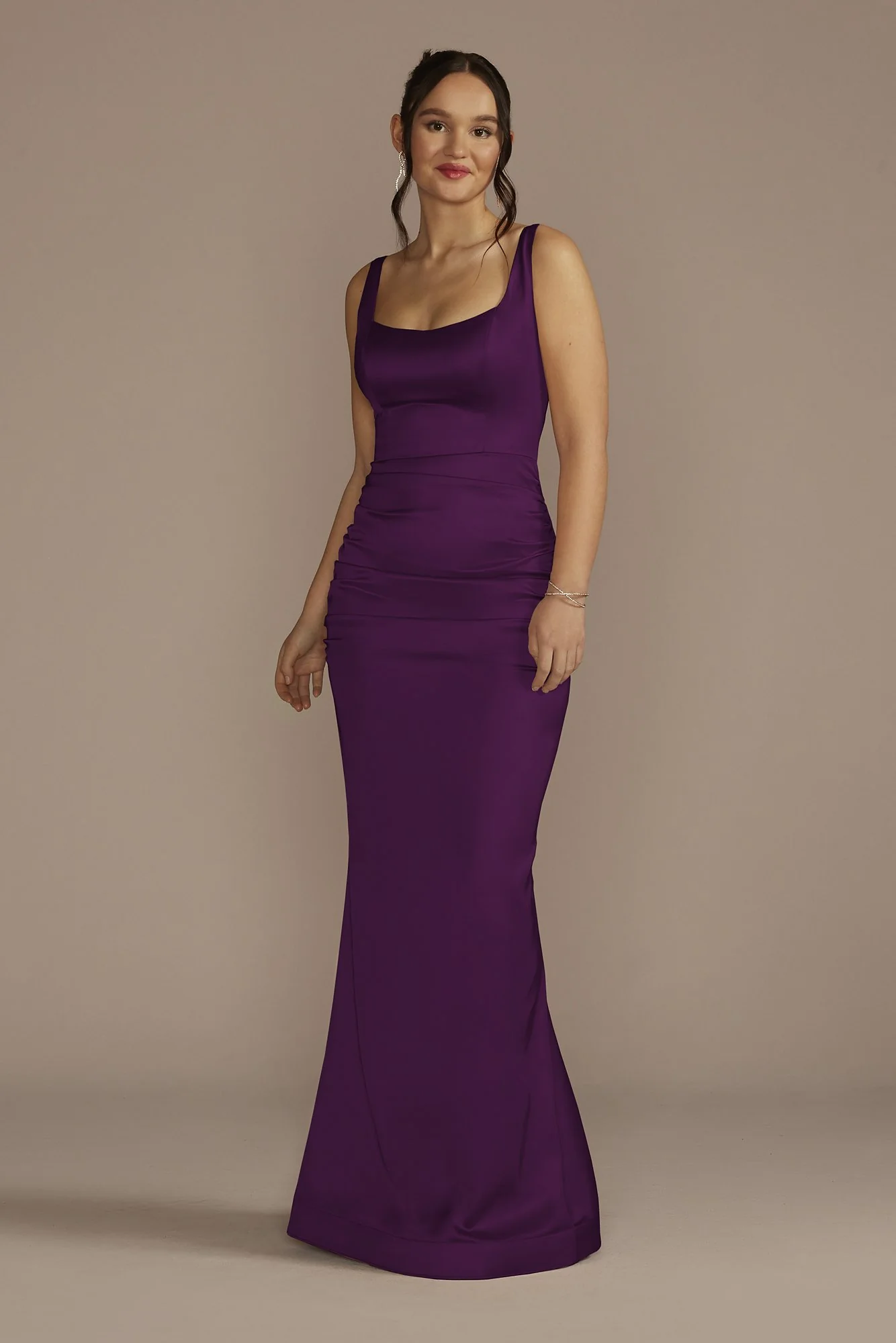 Stretch Satin Tank Dress with Train - Image 20