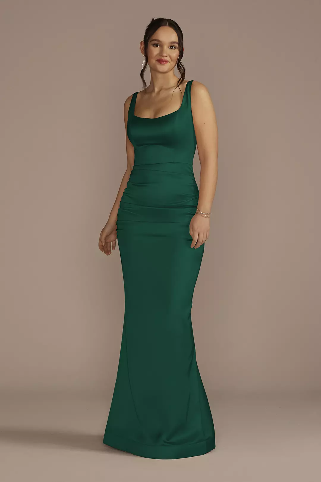 Stretch Satin Tank Dress with Train - Image 44