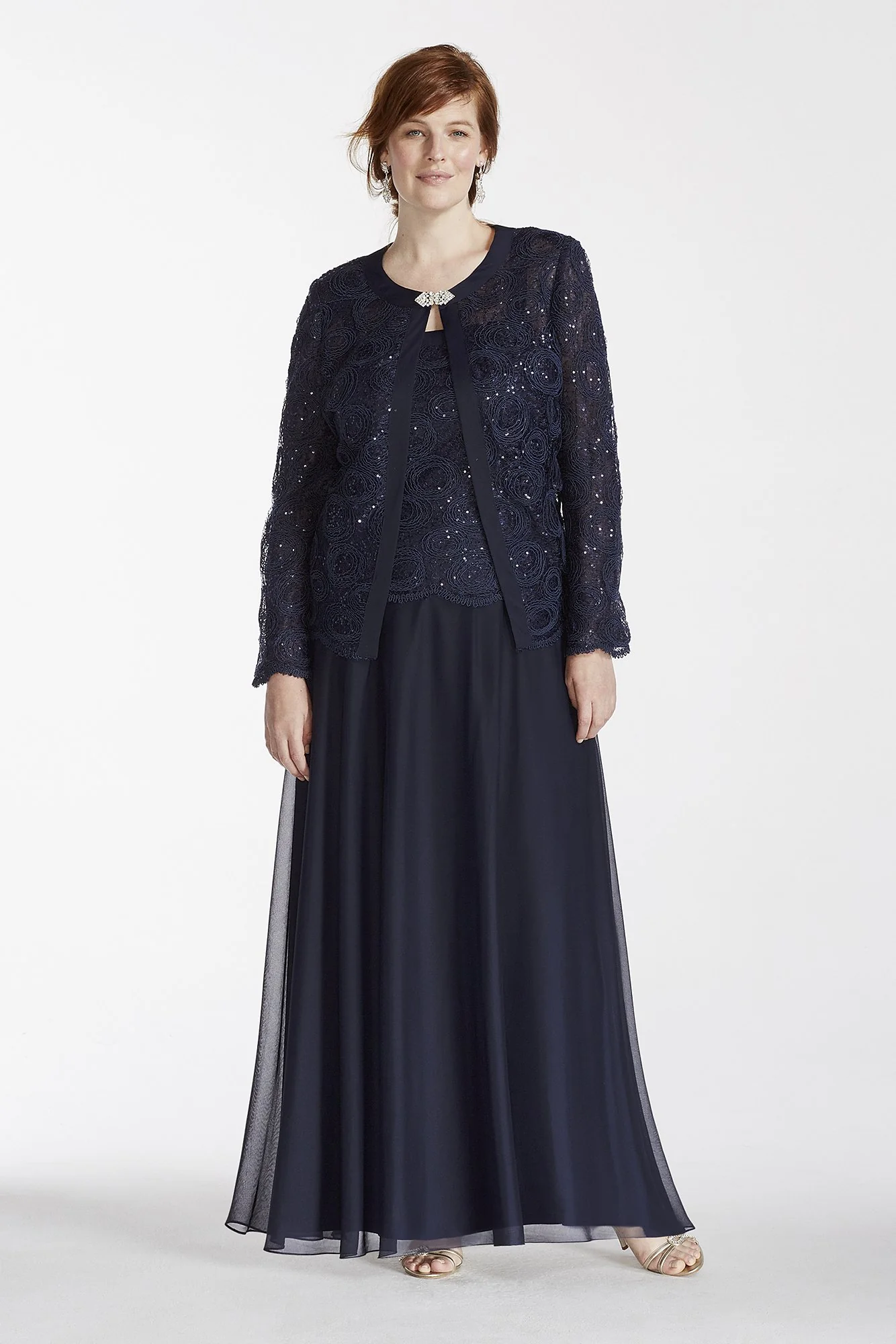 Soutache Ribbon Bodice Taffeta Dress with Jacket - Image 3