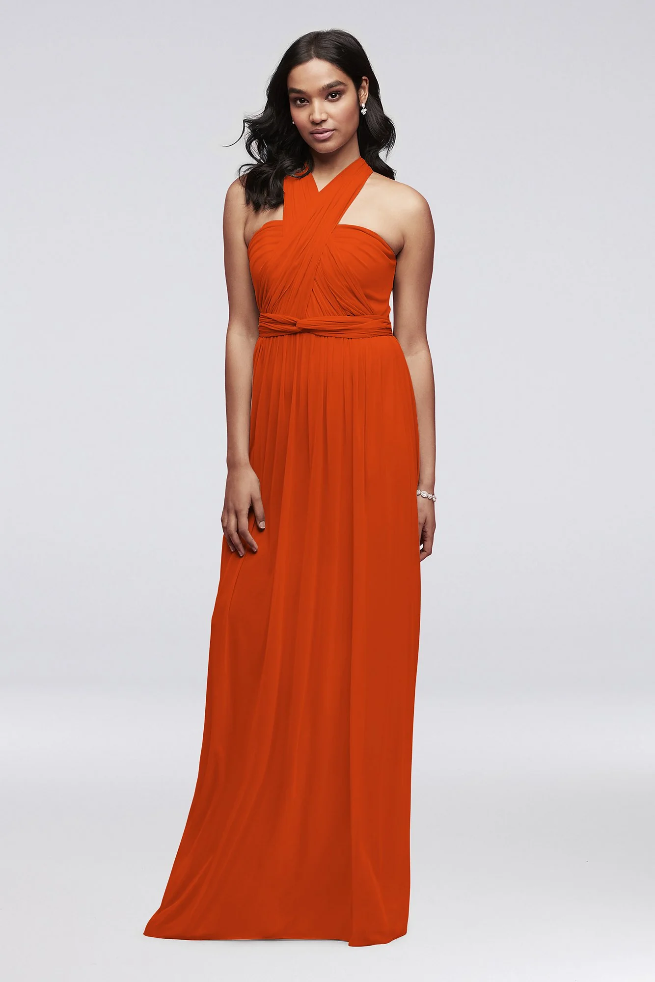 Style-Your-Way 6 Tie Long Mesh Bridesmaid Dress - Image 11