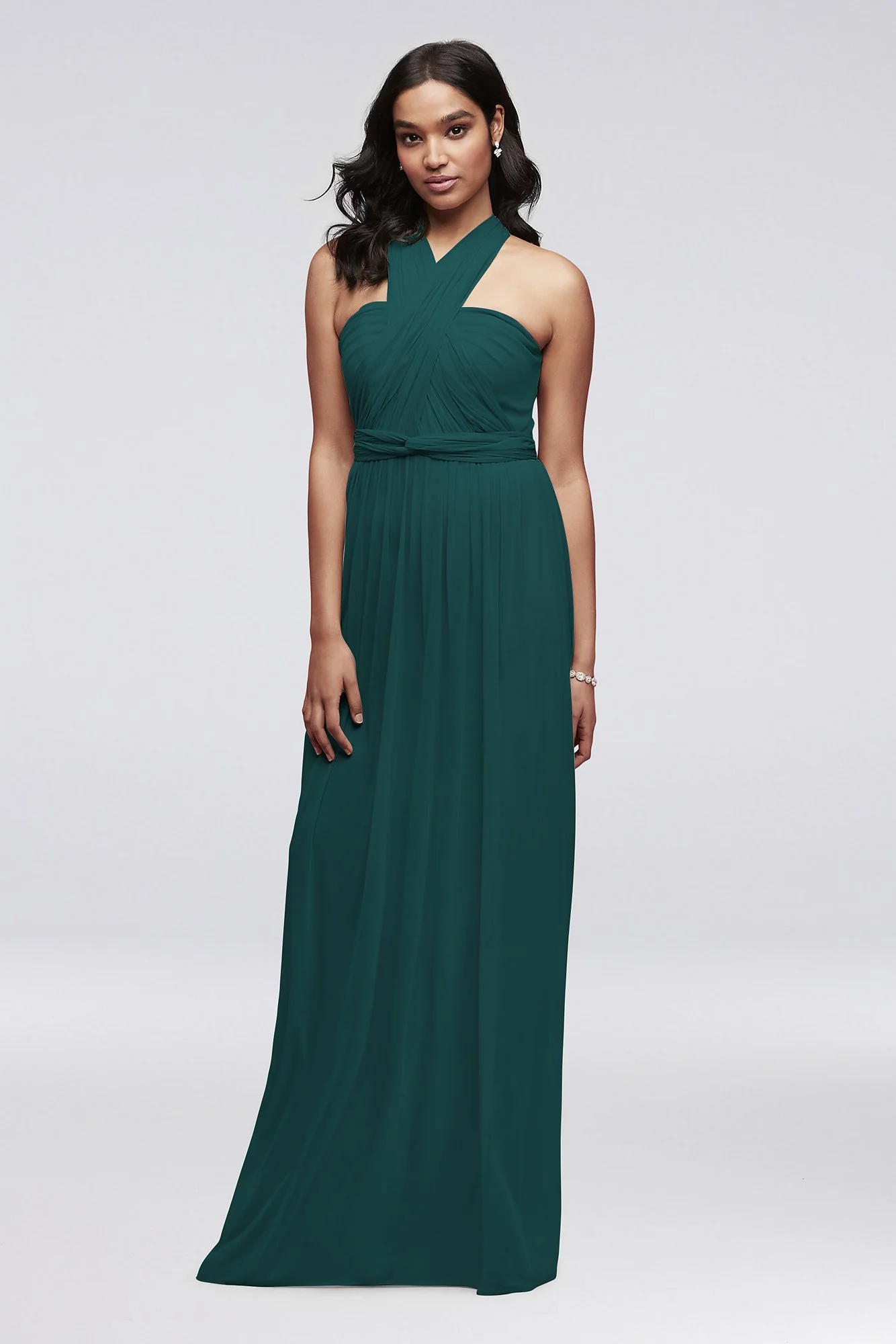 Style-Your-Way 6 Tie Long Mesh Bridesmaid Dress - Image 15