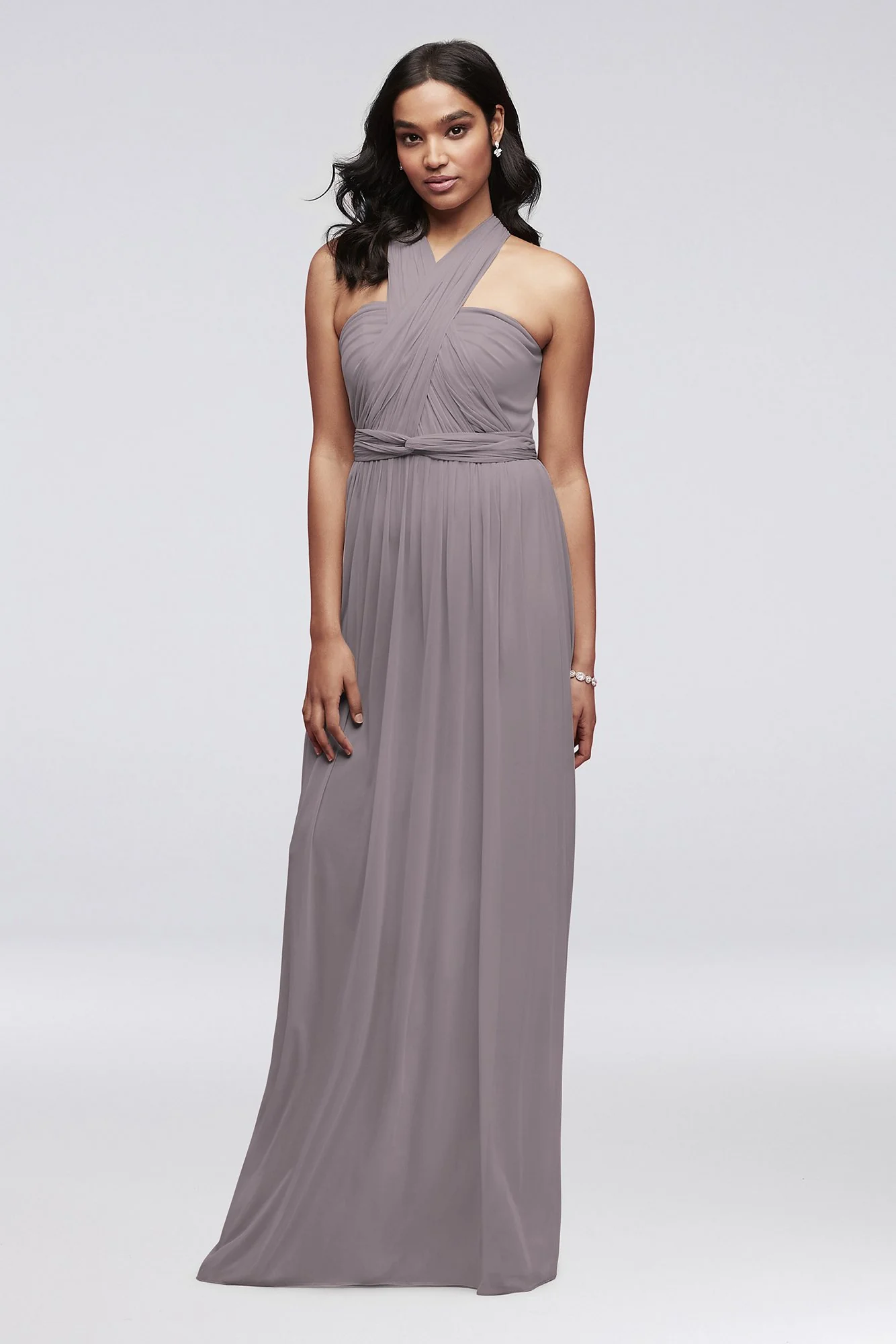 Style-Your-Way 6 Tie Long Mesh Bridesmaid Dress - Image 29