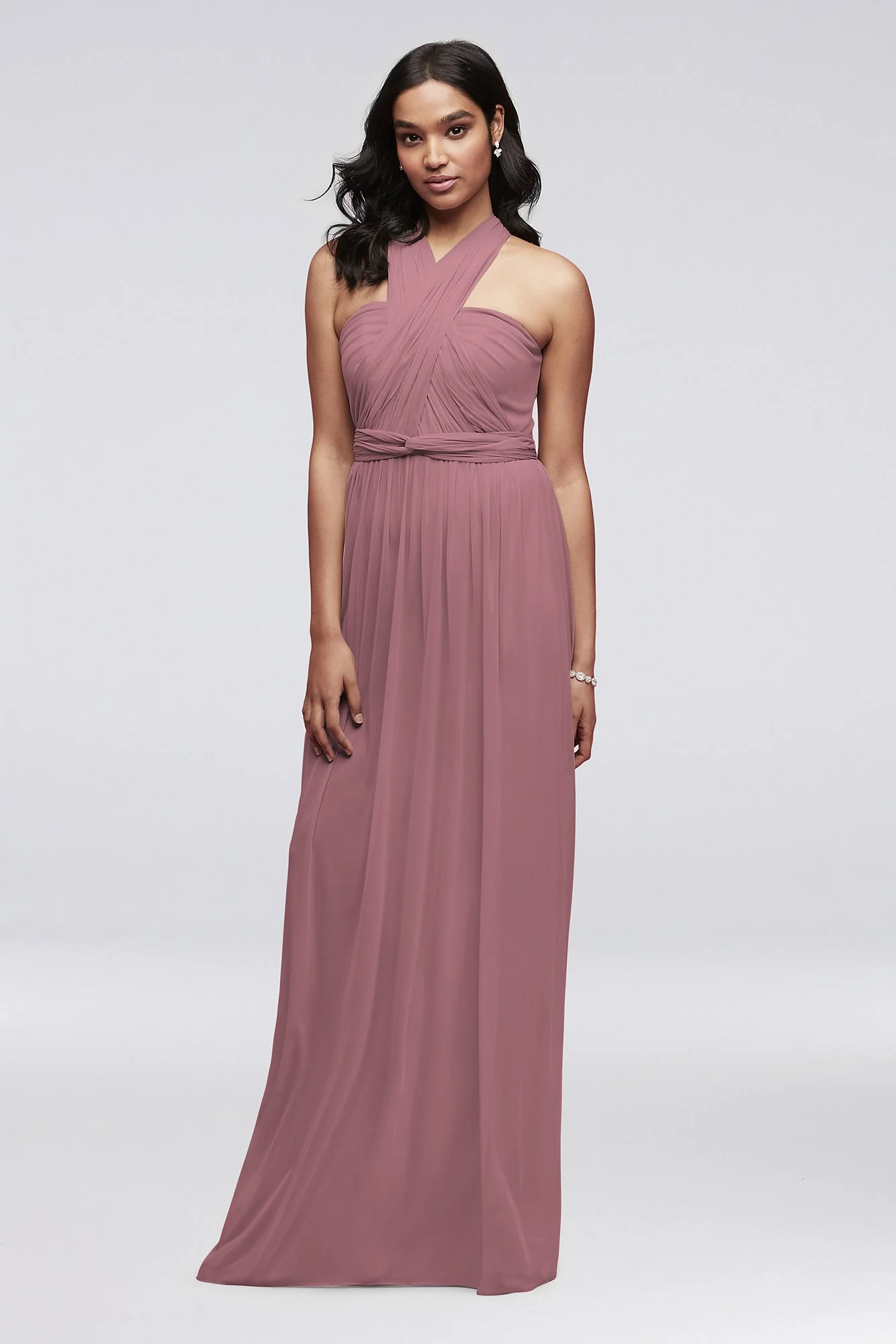 Style-Your-Way 6 Tie Long Mesh Bridesmaid Dress - Image 33