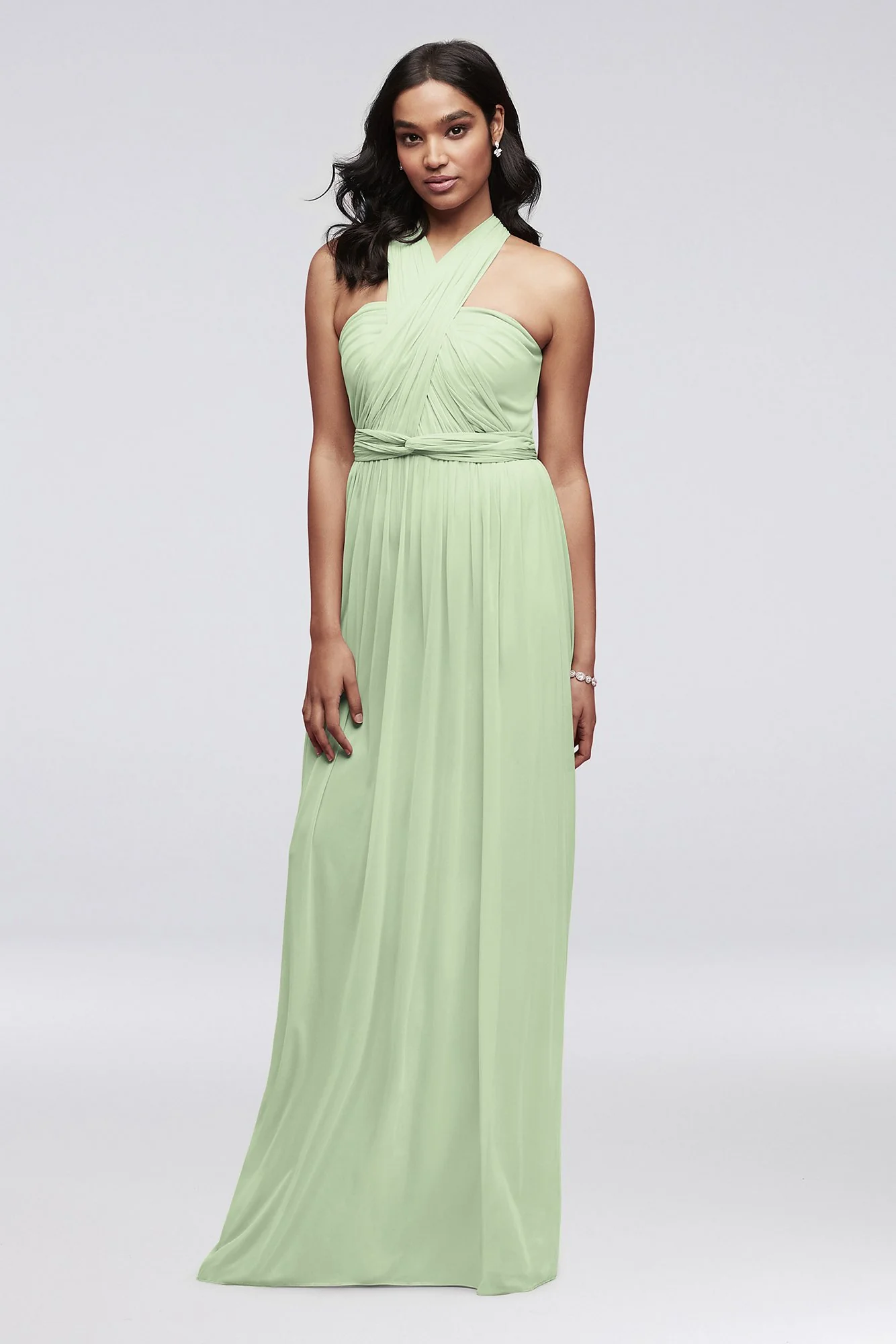 Style-Your-Way 6 Tie Long Mesh Bridesmaid Dress - Image 36