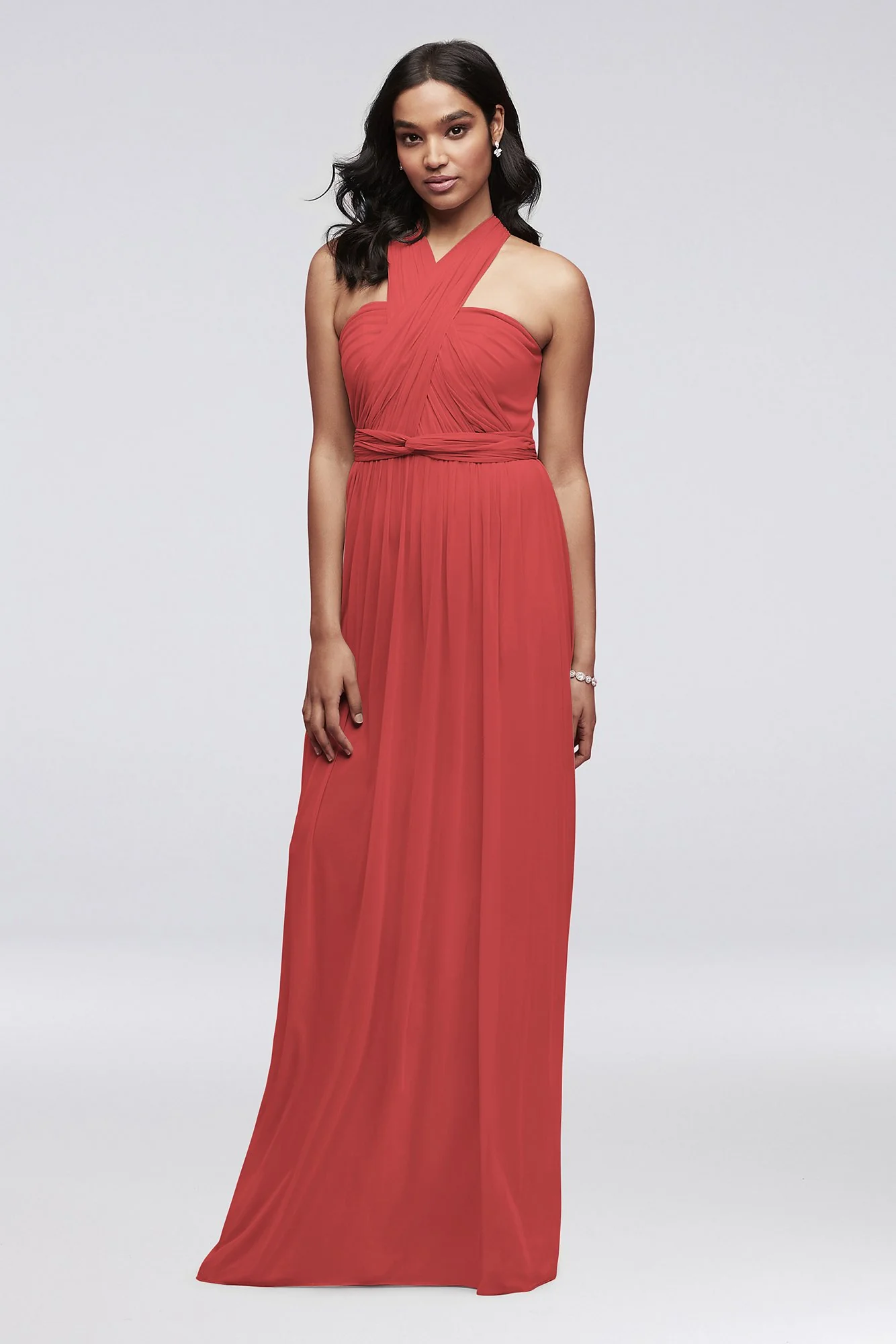 Style-Your-Way 6 Tie Long Mesh Bridesmaid Dress - Image 37