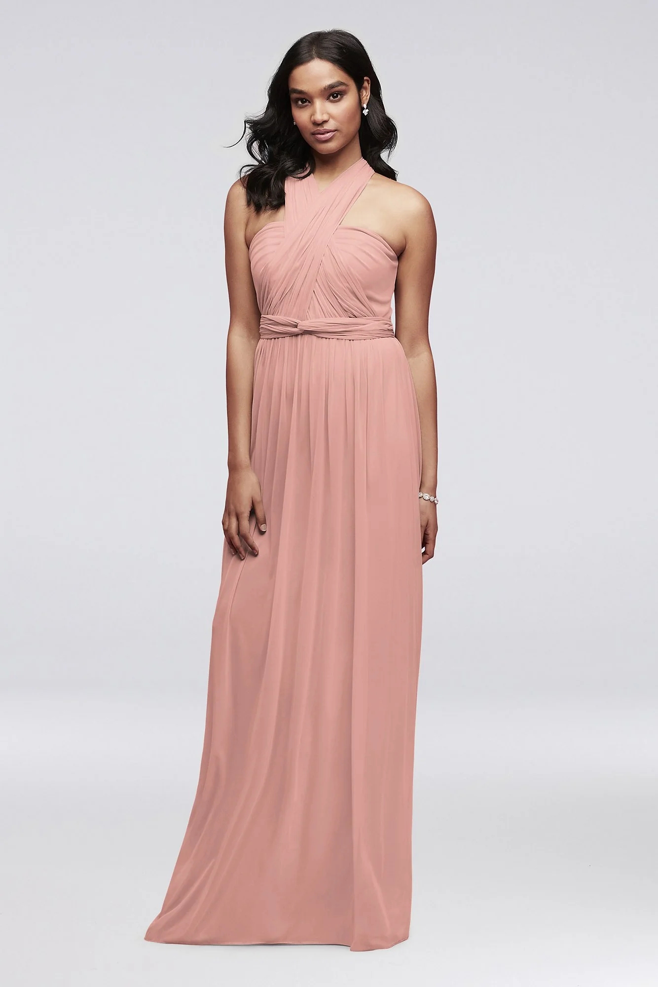 Style-Your-Way 6 Tie Long Mesh Bridesmaid Dress - Image 38