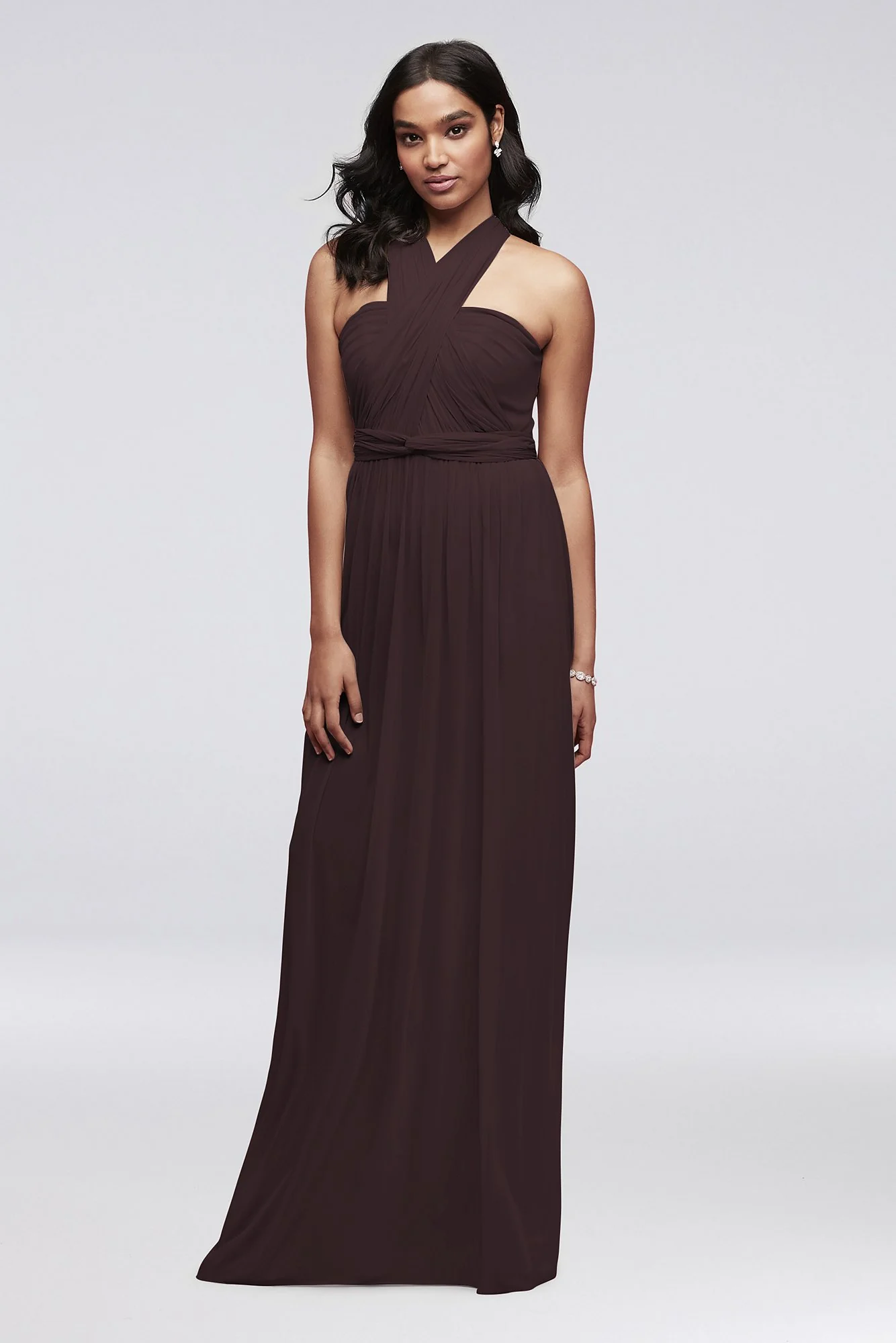 Style-Your-Way 6 Tie Long Mesh Bridesmaid Dress - Image 44