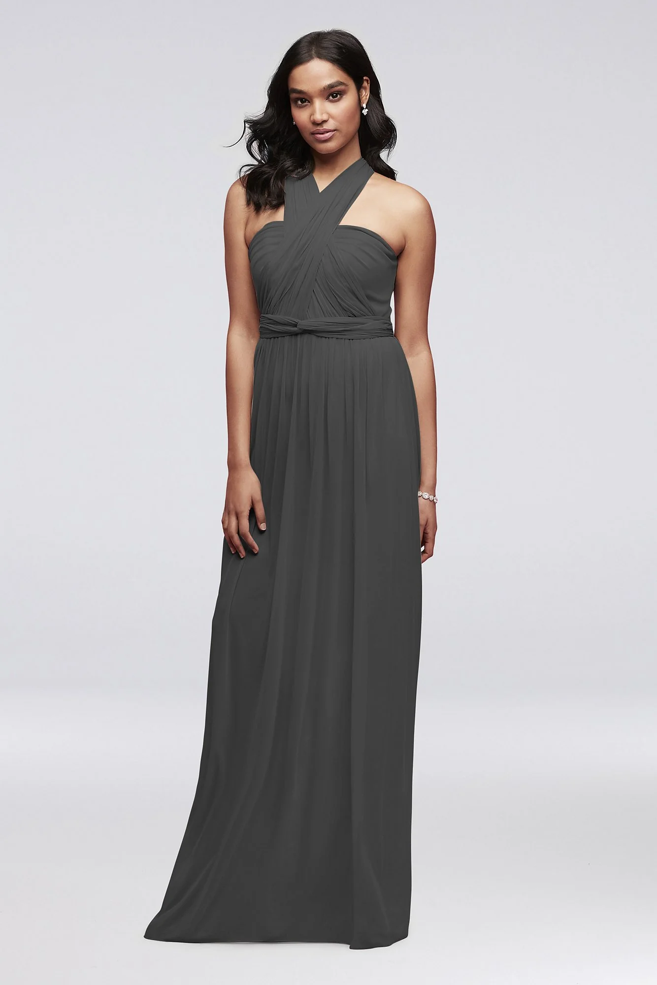 Style-Your-Way 6 Tie Long Mesh Bridesmaid Dress - Image 55