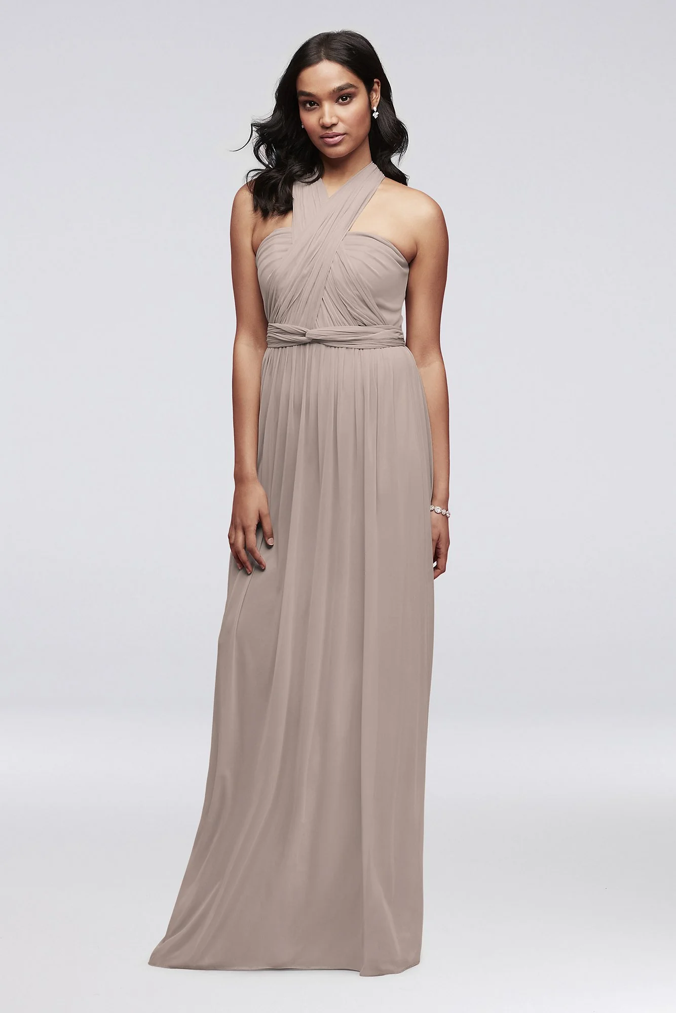 Style-Your-Way 6 Tie Long Mesh Bridesmaid Dress - Image 61
