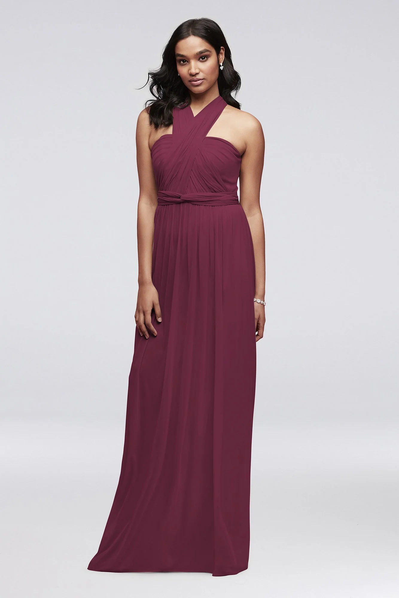 Style-Your-Way 6 Tie Long Mesh Bridesmaid Dress - Image 74