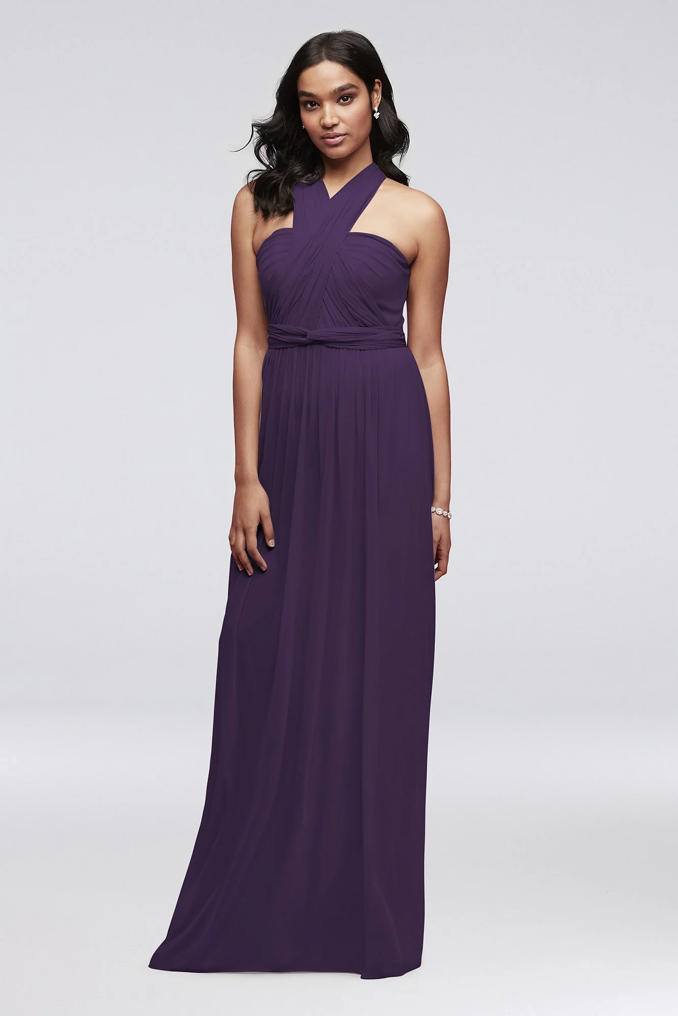 Style-Your-Way 6 Tie Long Mesh Bridesmaid Dress - Image 75