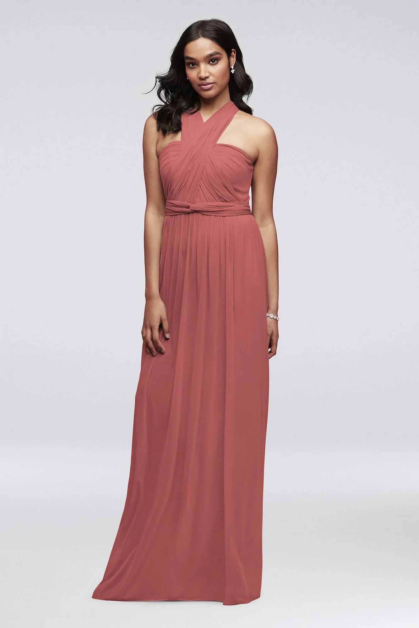Style-Your-Way 6 Tie Long Mesh Bridesmaid Dress - Image 84