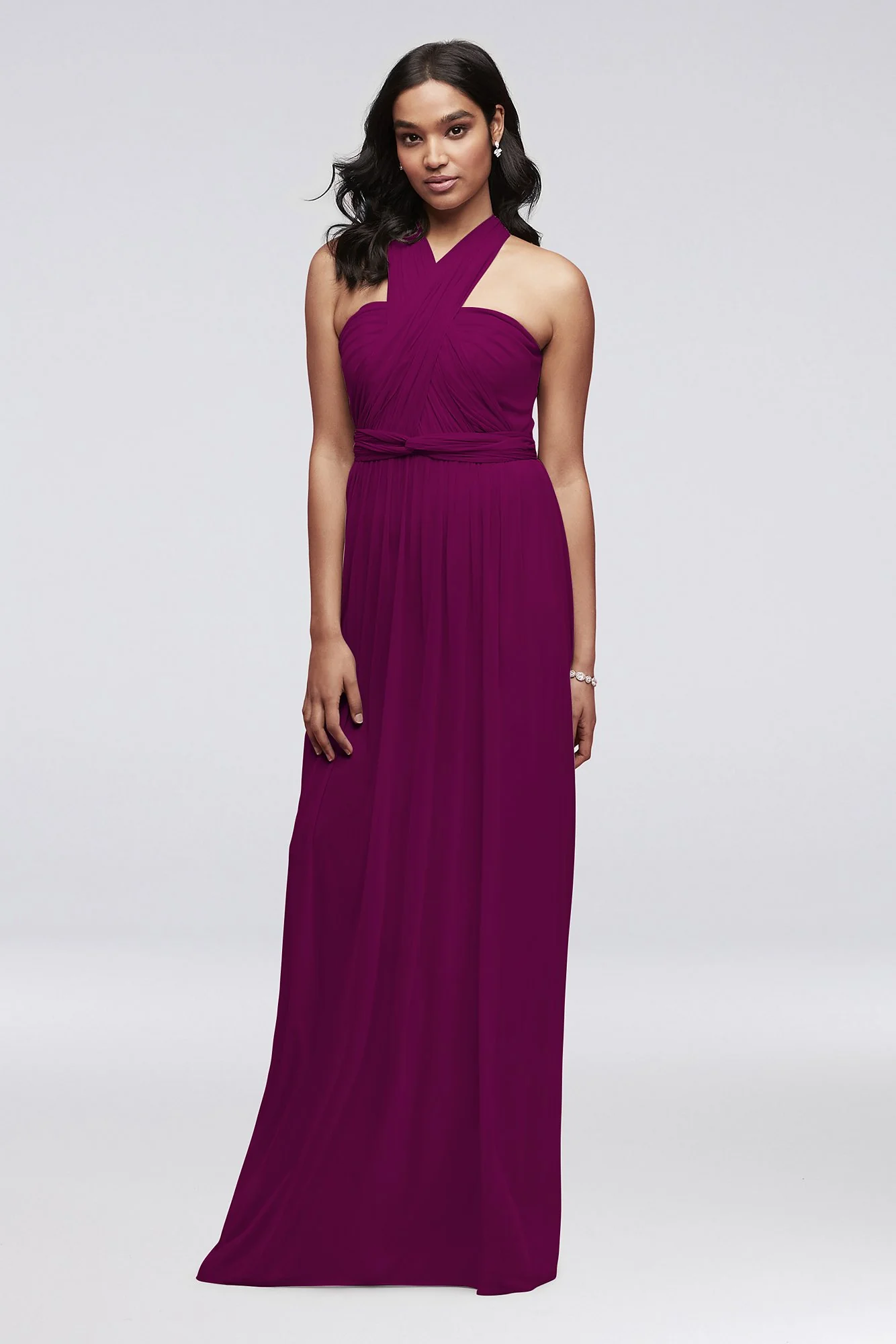 Style-Your-Way 6 Tie Long Mesh Bridesmaid Dress - Image 97