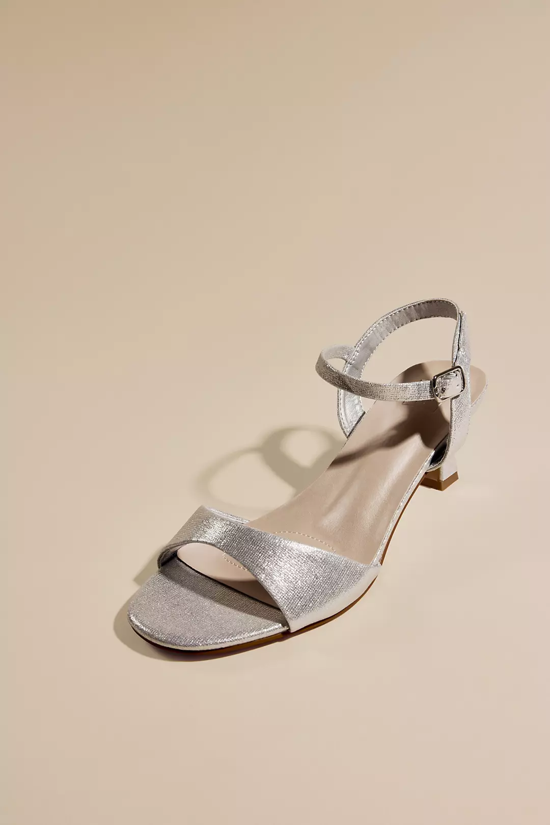 Subtle Shimmer Skinny Mid-Heel Sandals - Image 6