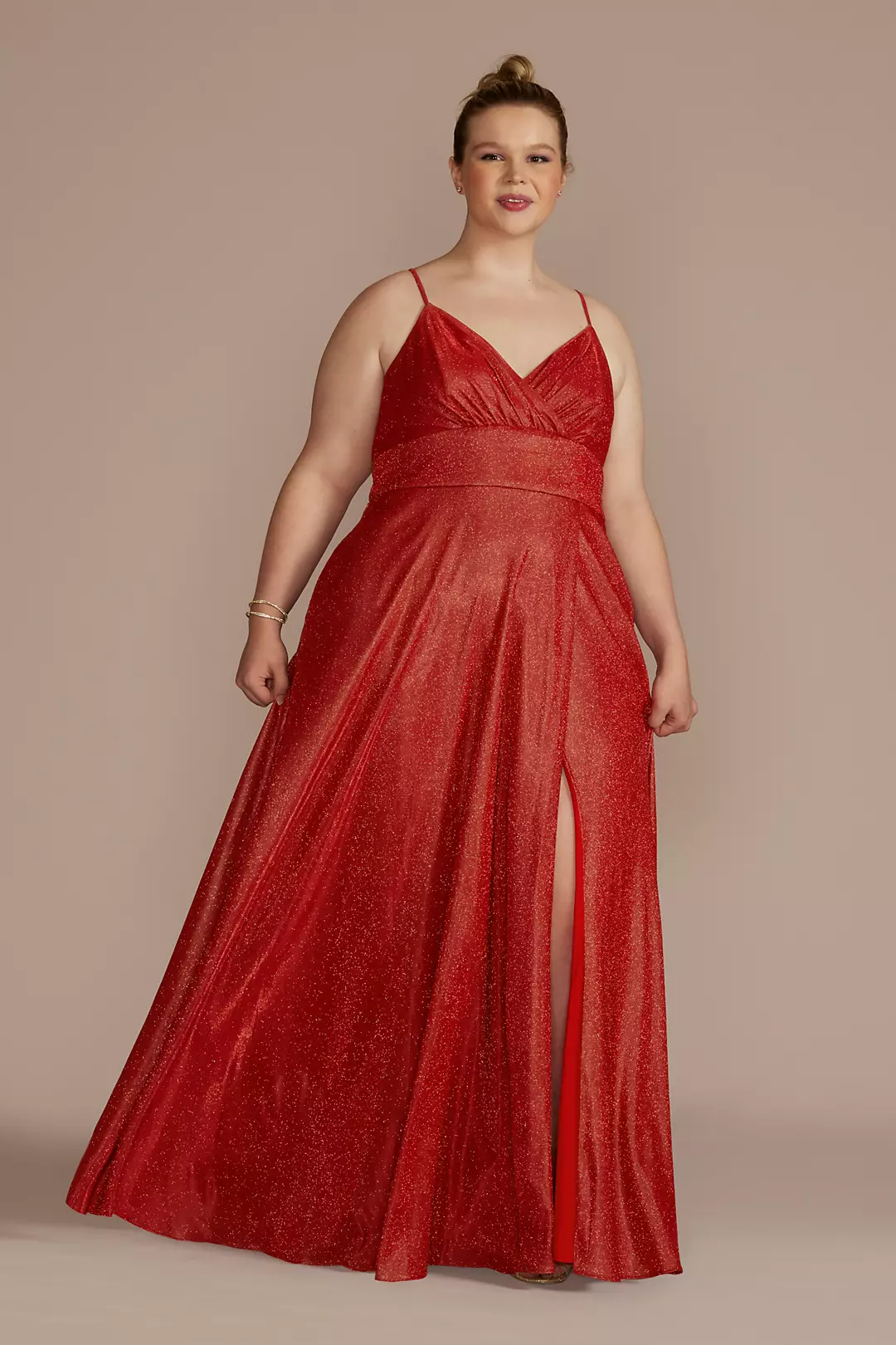 Surplice Iridescent Metallic A-Line with Pockets - Image 13