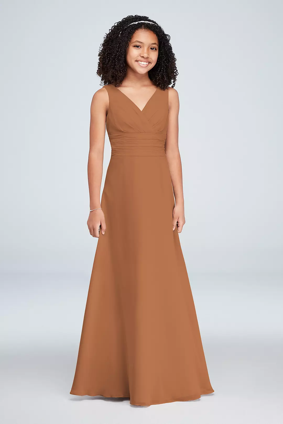 Chiffon Surplice Tank Junior Bridesmaid Dress - Image 23